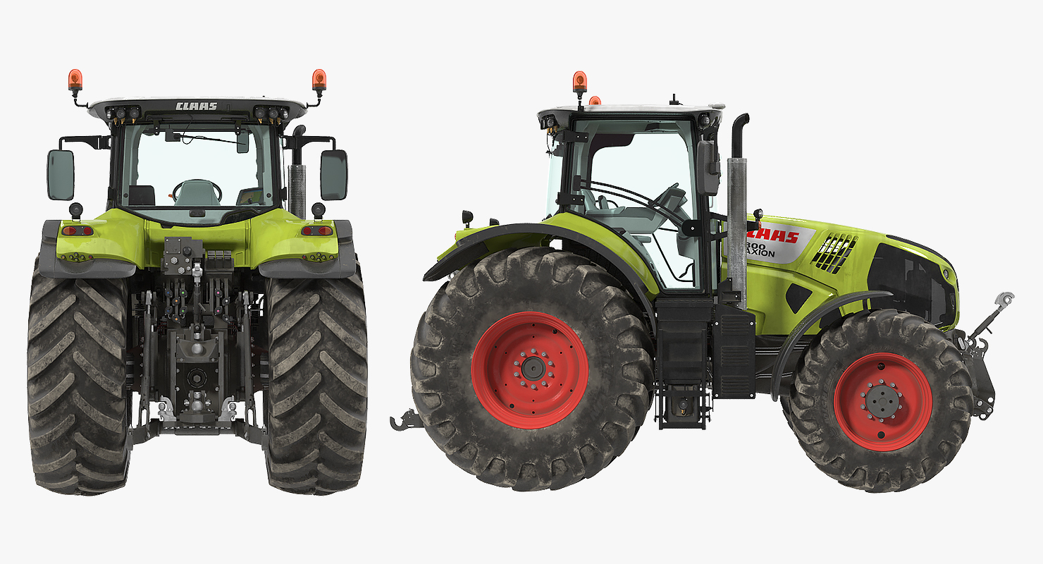 3D model CLAAS AXION Tractor Detailed Interior Dirty Rigged