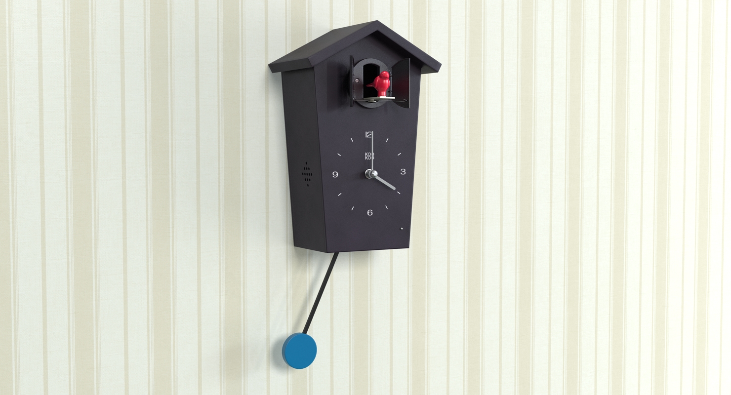 3D model Cuckoo Clock Black Rigged