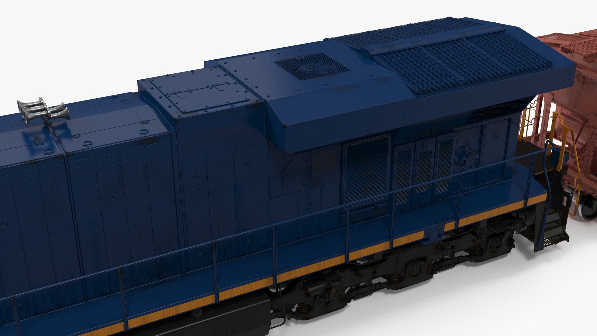 3D model Diesel Electric Locomotive Train with Freight Cars