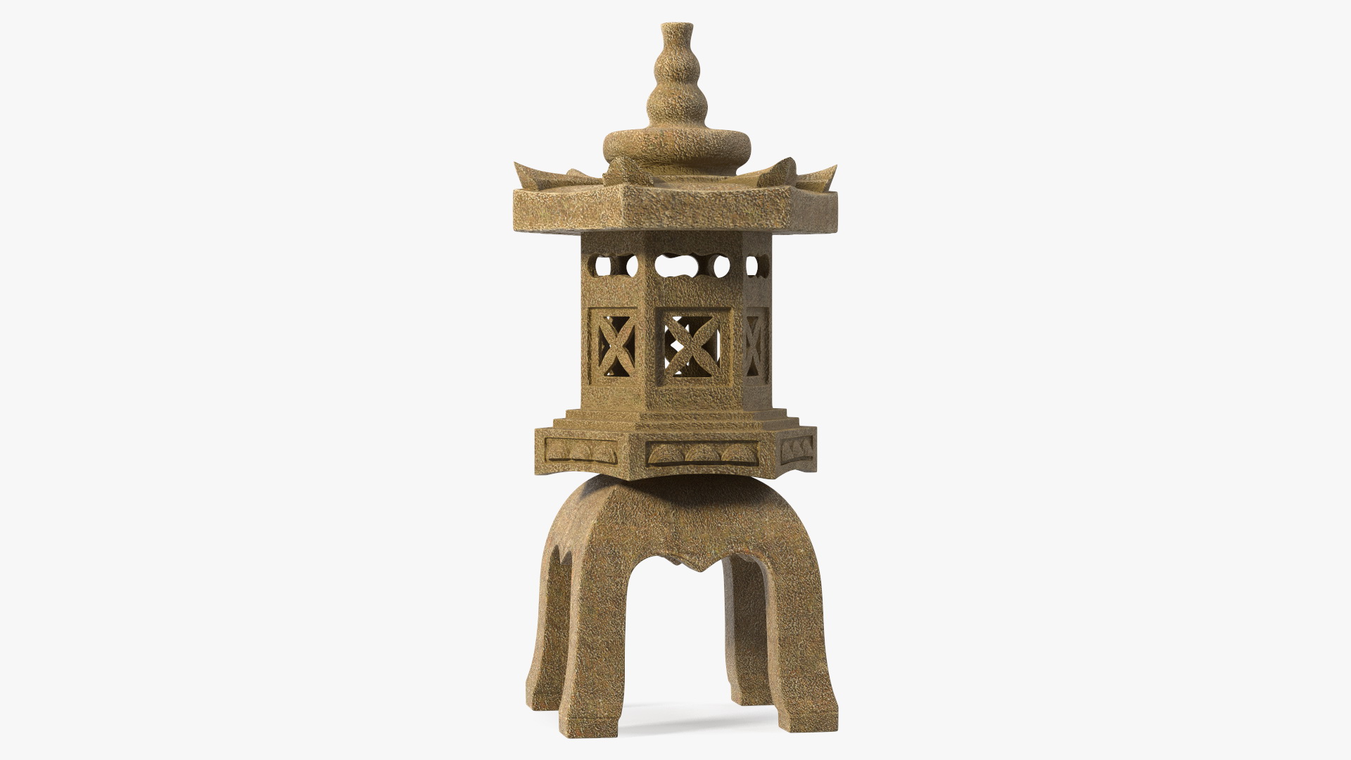 3D Stone Garden Pagoda Statue