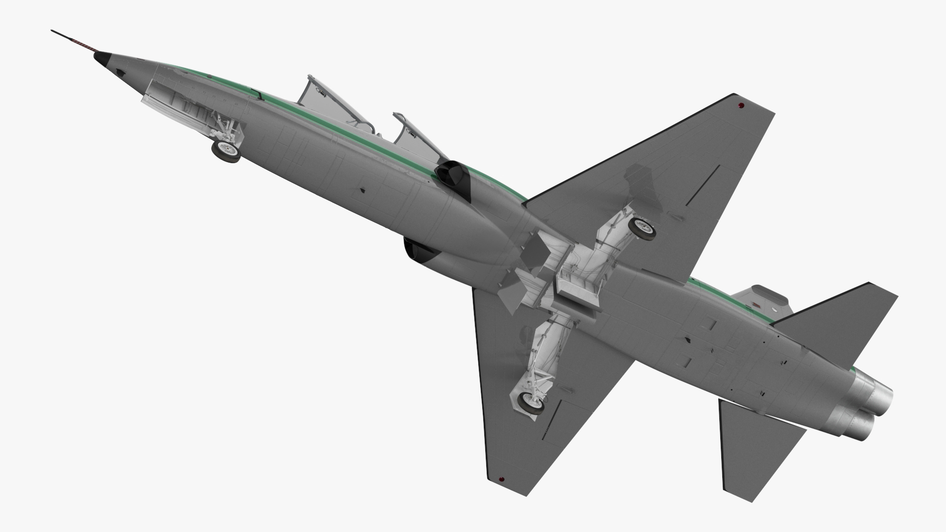 Two-seat Supersonic Jet Trainer Grey Rigged for Maya 3D