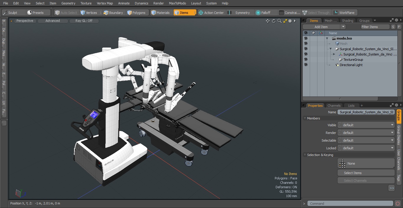 3D Surgical Robotic System da Vinci SI with Operating Table