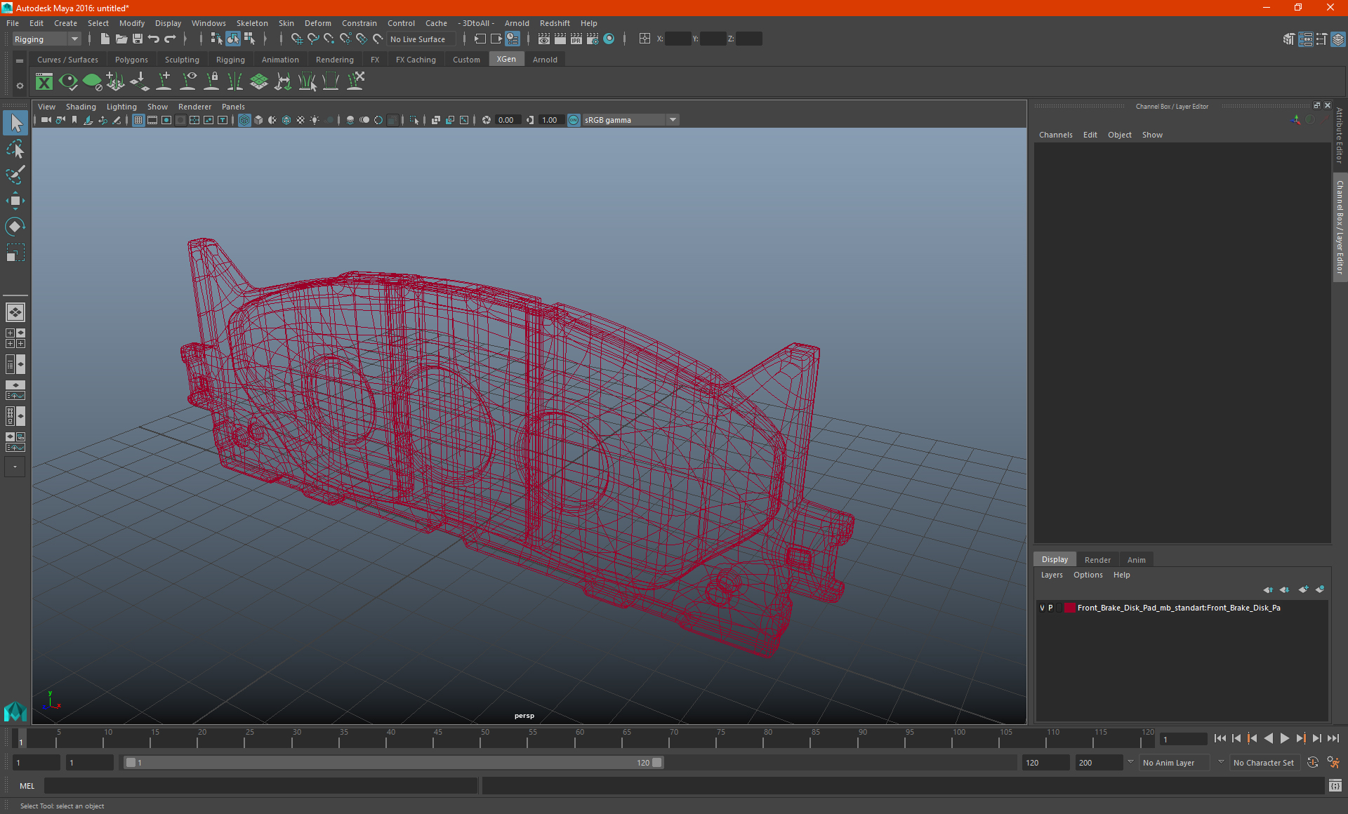 3D model Front Brake Disk Pad