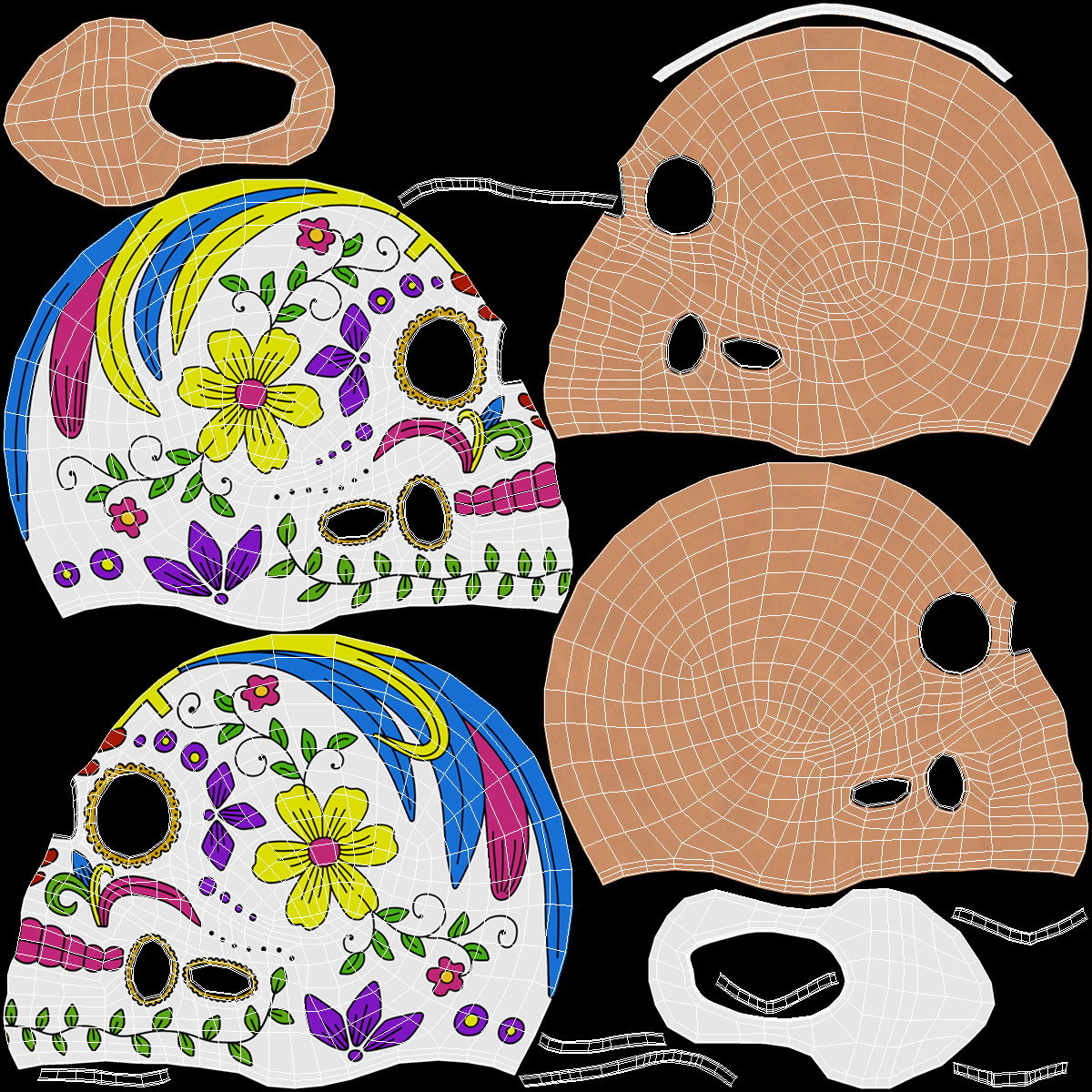 Calavera Flor de Vida with Candles 3D model