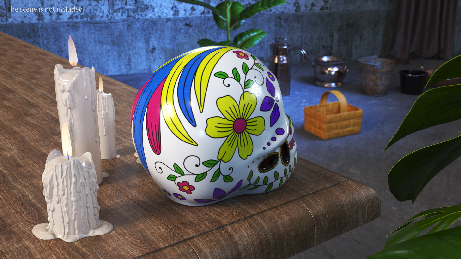 Calavera Flor de Vida with Candles 3D model