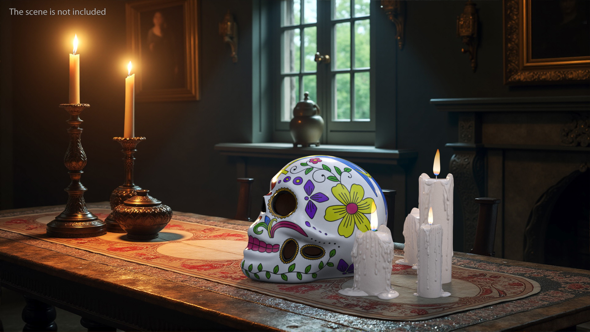 Calavera Flor de Vida with Candles 3D model