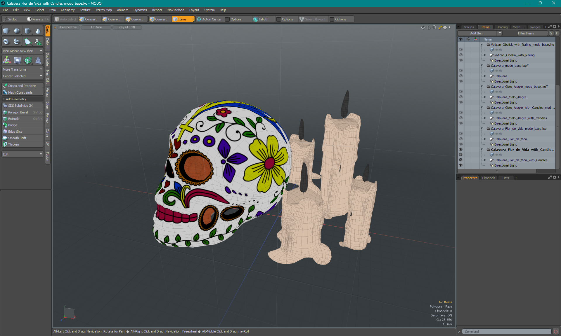 Calavera Flor de Vida with Candles 3D model