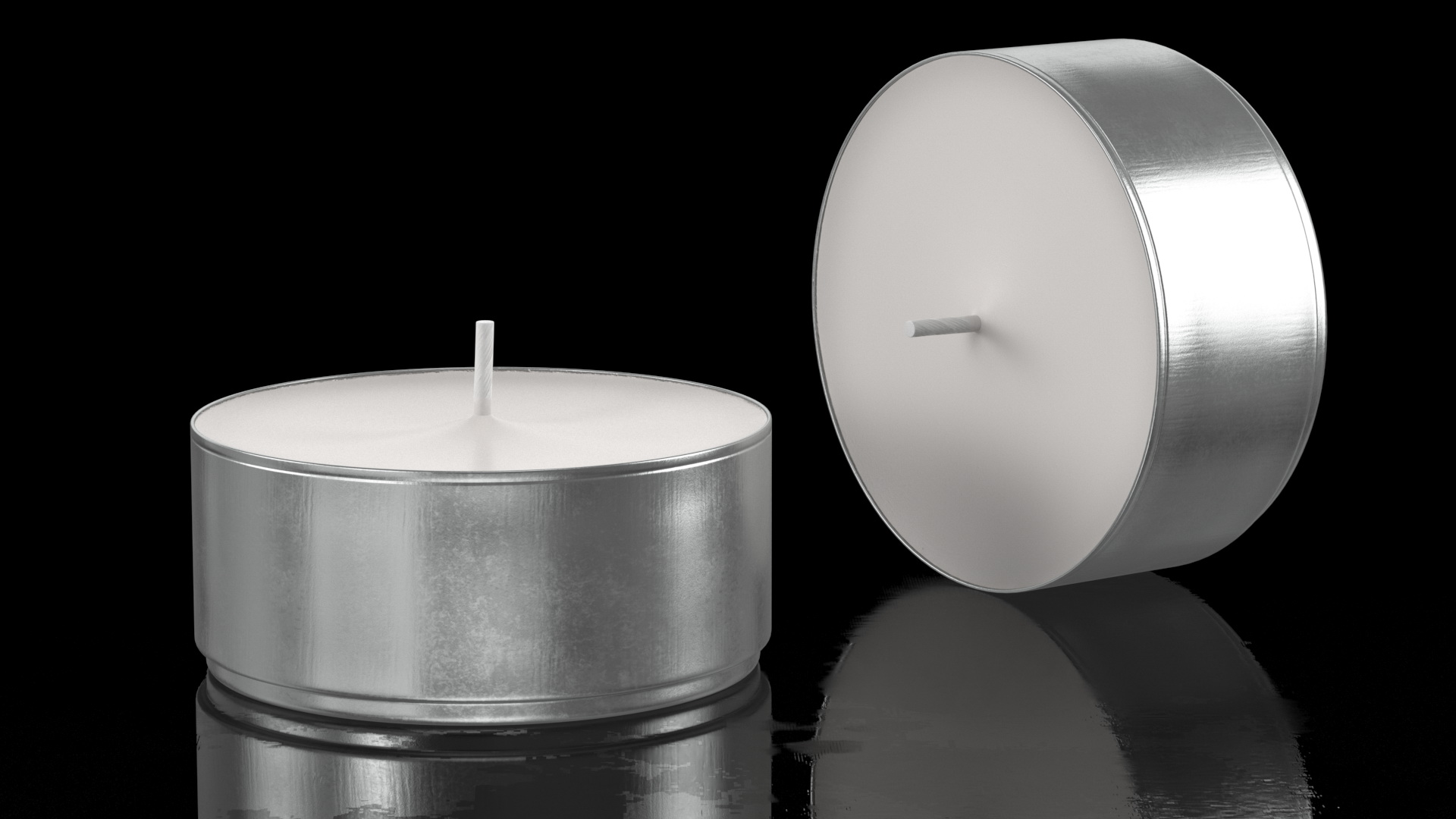 3D Tealight Candle in Metal Cup model