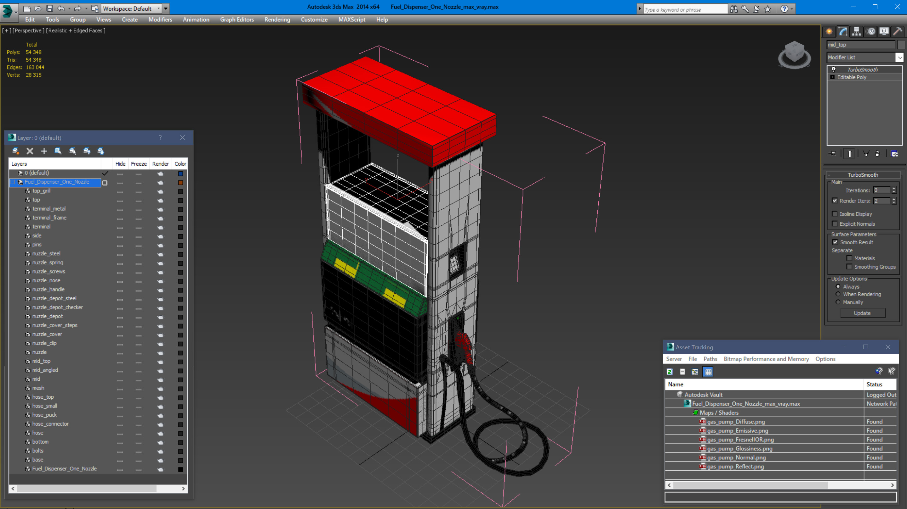 3D model Fuel Dispenser One Nozzle