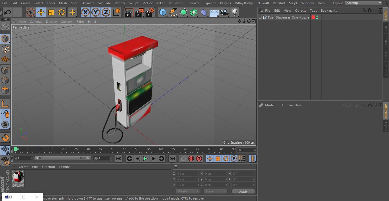 3D model Fuel Dispenser One Nozzle