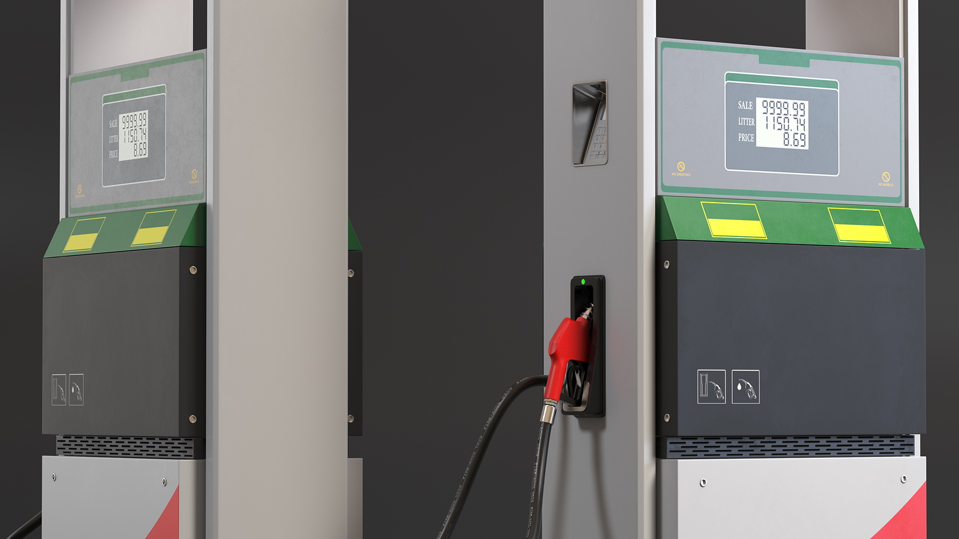 3D model Fuel Dispenser One Nozzle