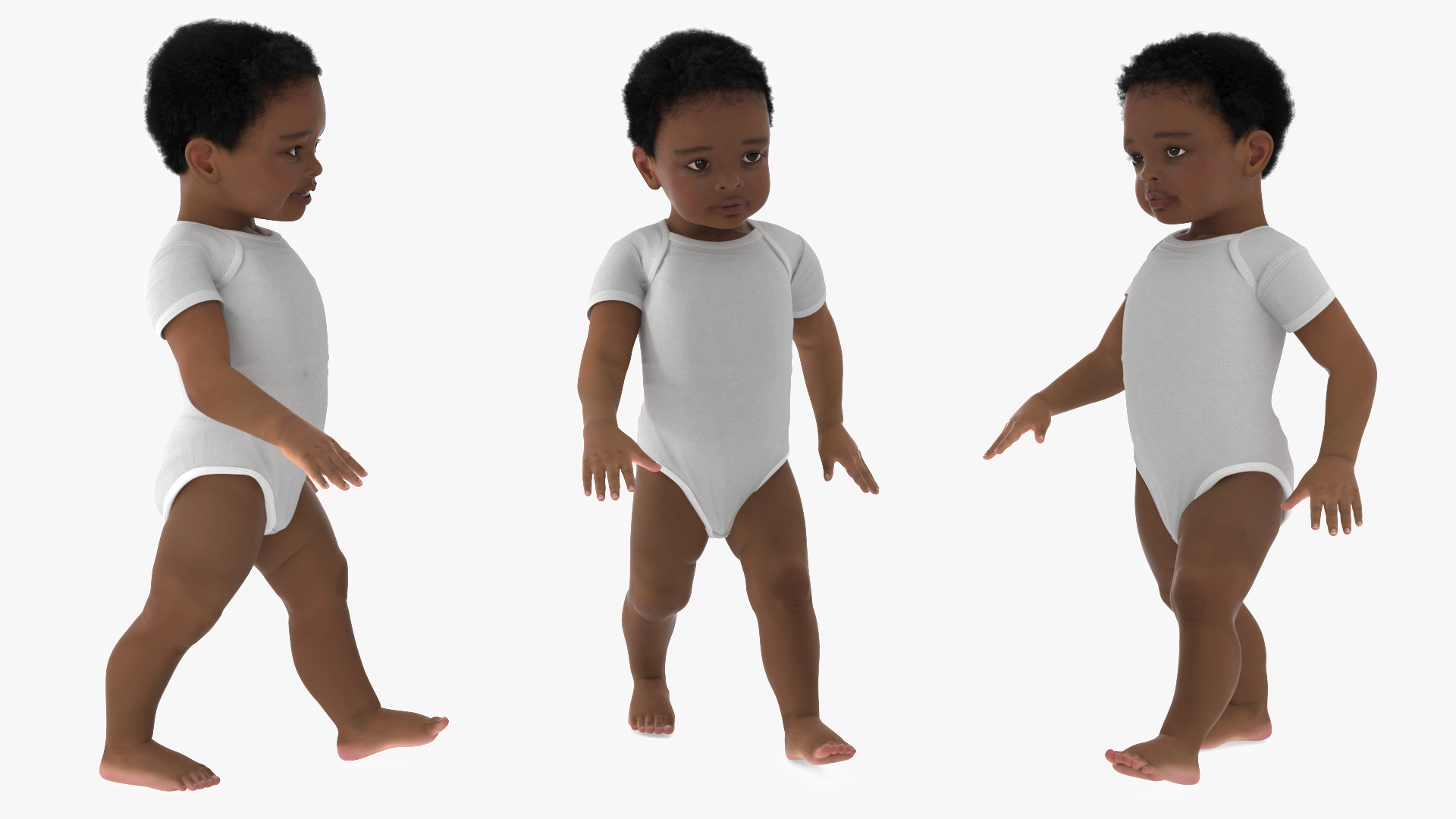 3D model Little Boy Light Skin in Bodysuit Rigged