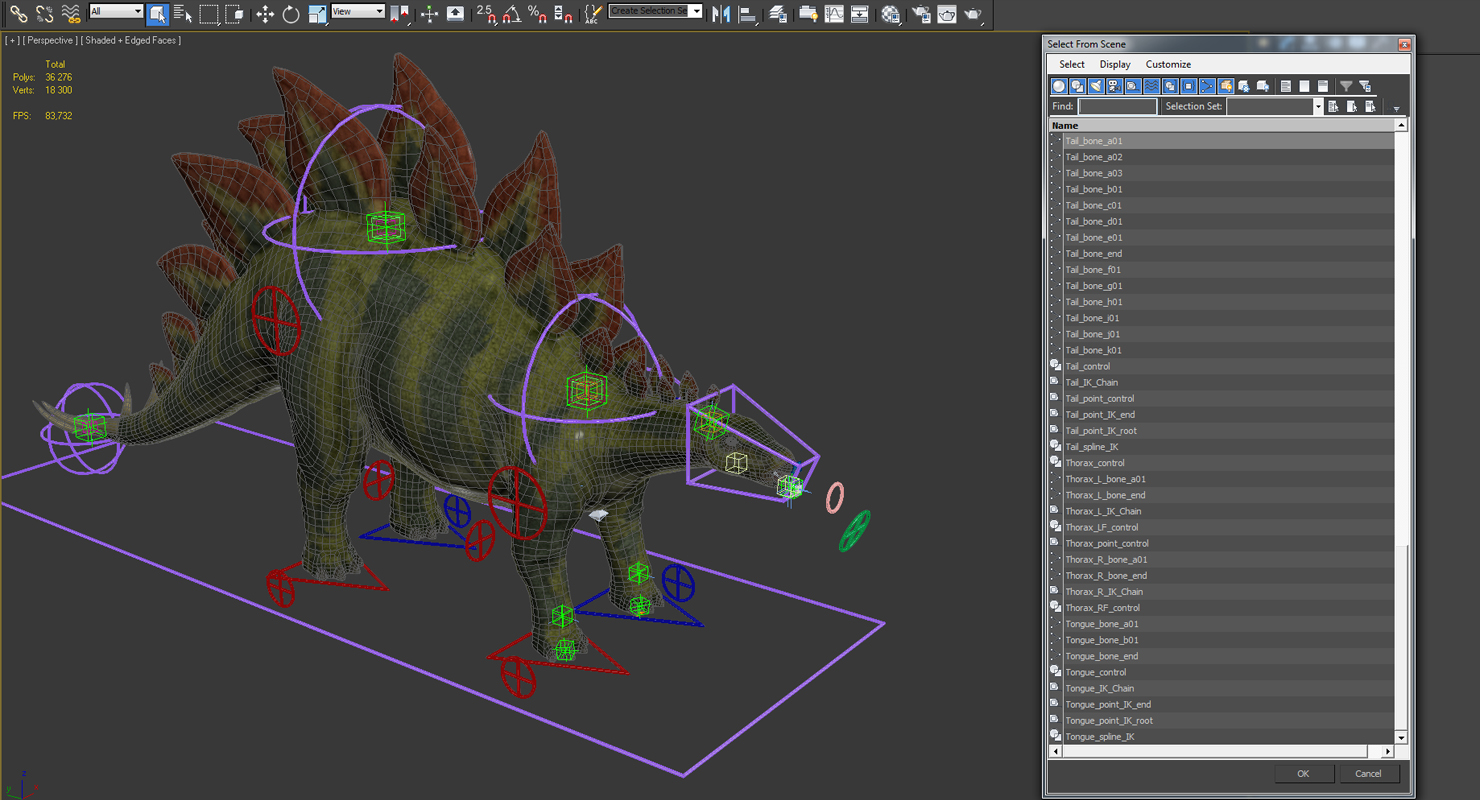 3D Stegosaurus Rigged model