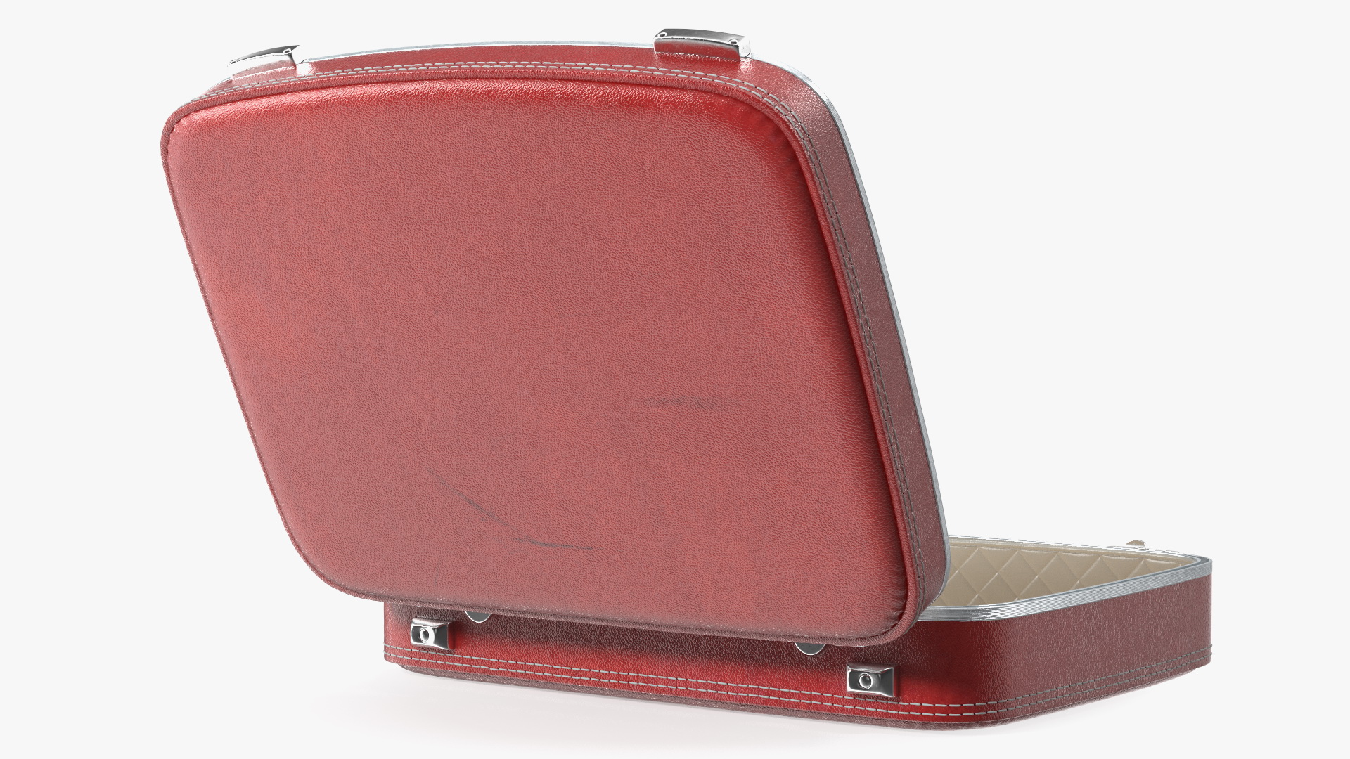 3D model Vintage Open Red Suitcase