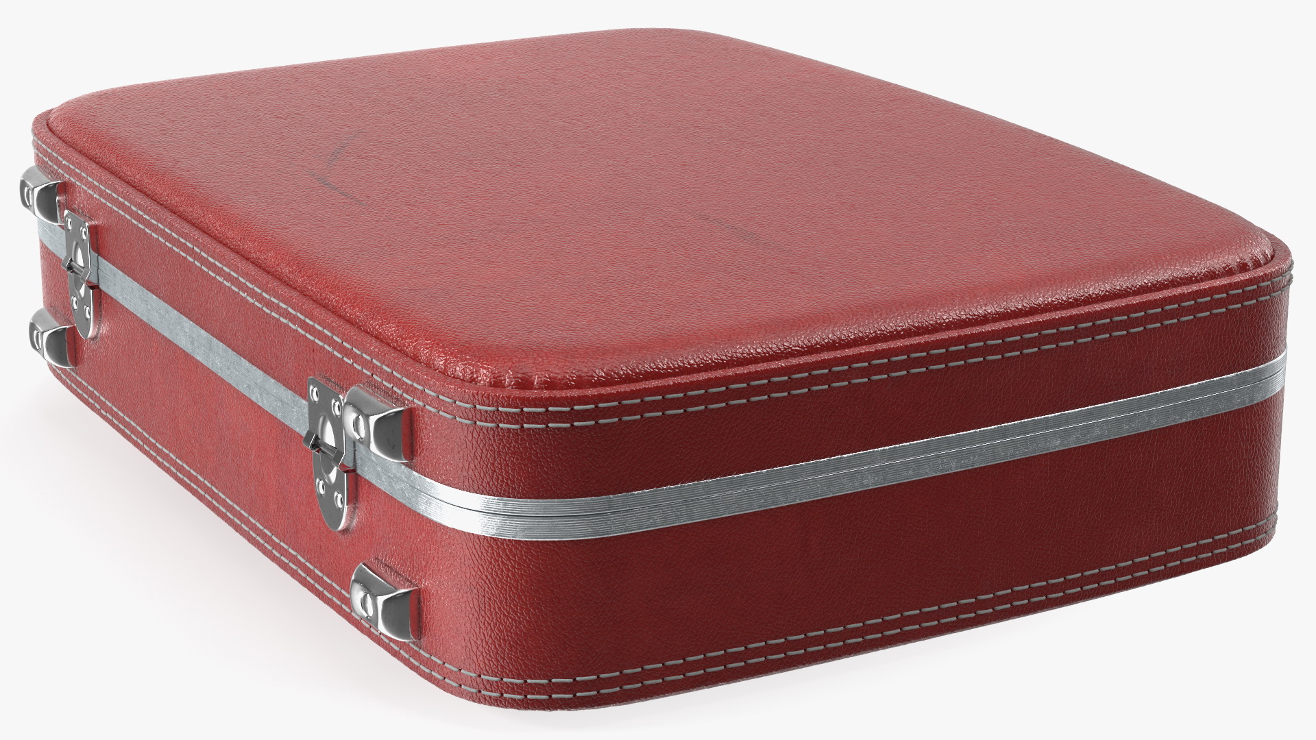 3D model Vintage Open Red Suitcase