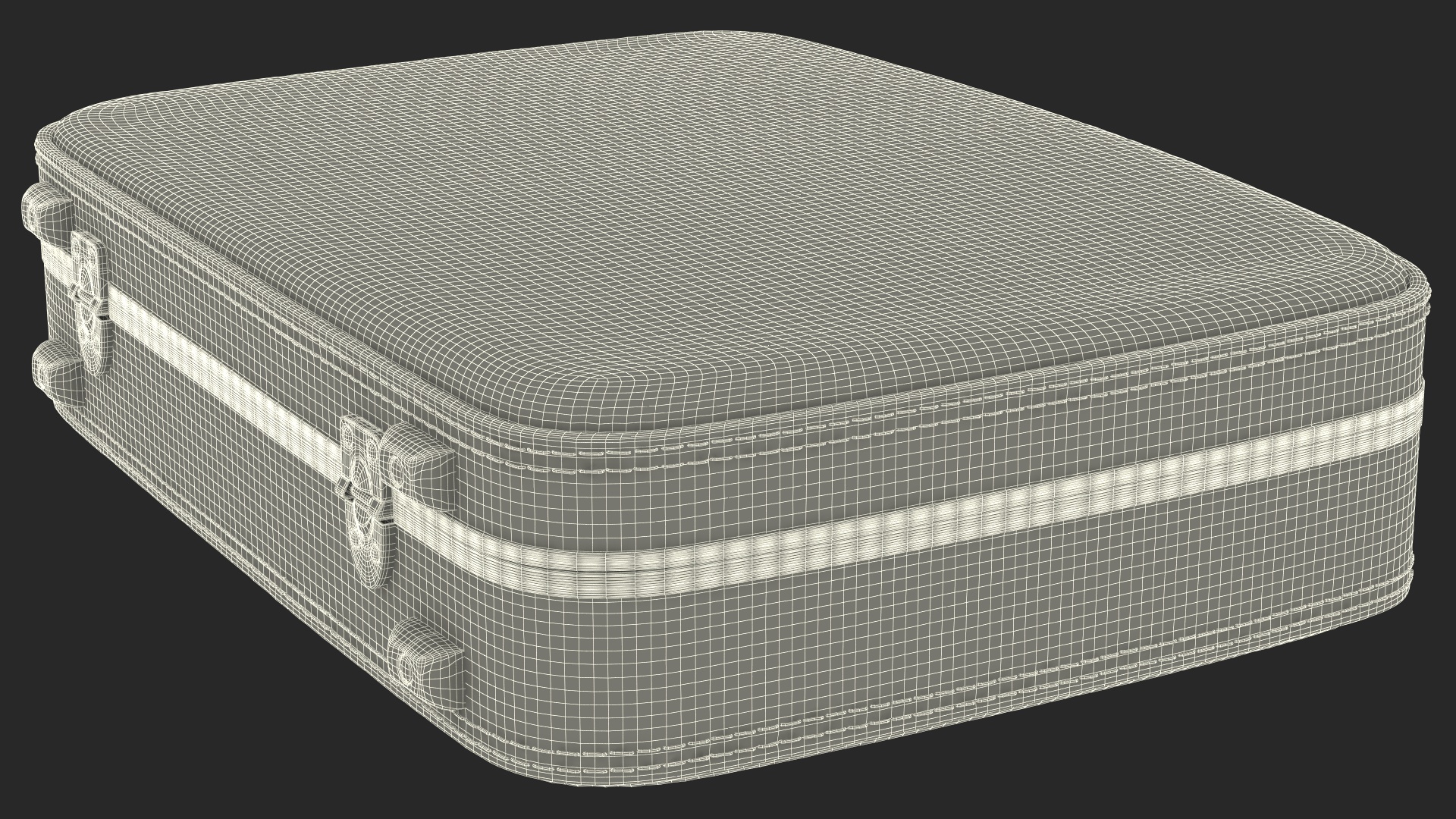 3D model Vintage Open Red Suitcase