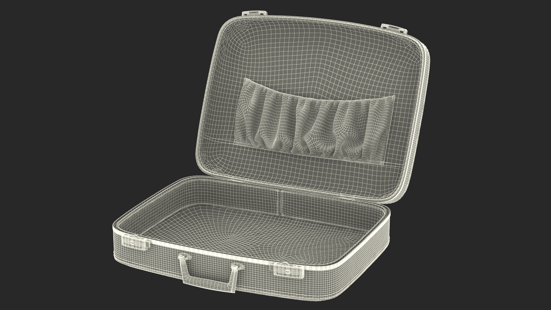 3D model Vintage Open Red Suitcase