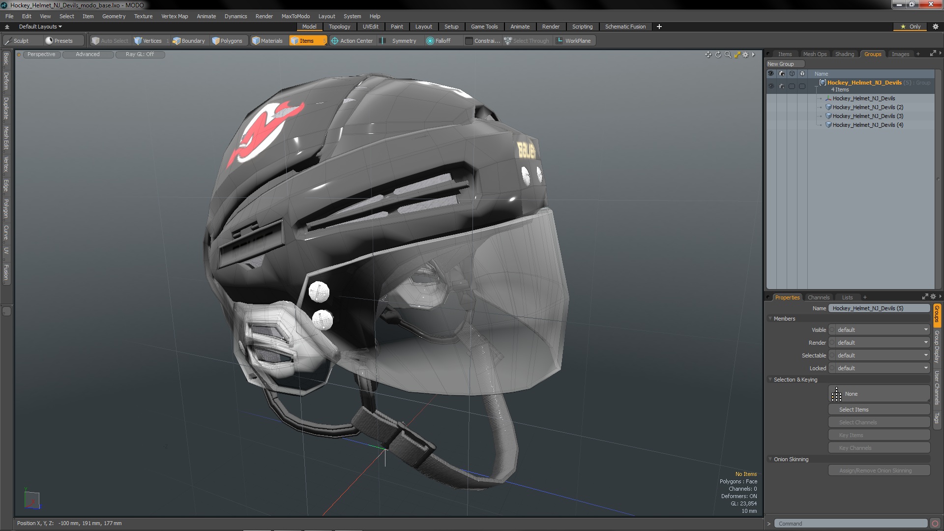 3D Hockey Helmet NJ Devils model