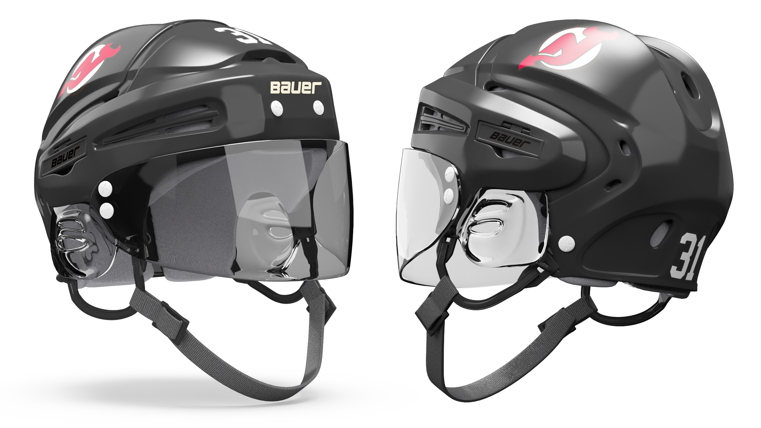 3D Hockey Helmet NJ Devils model