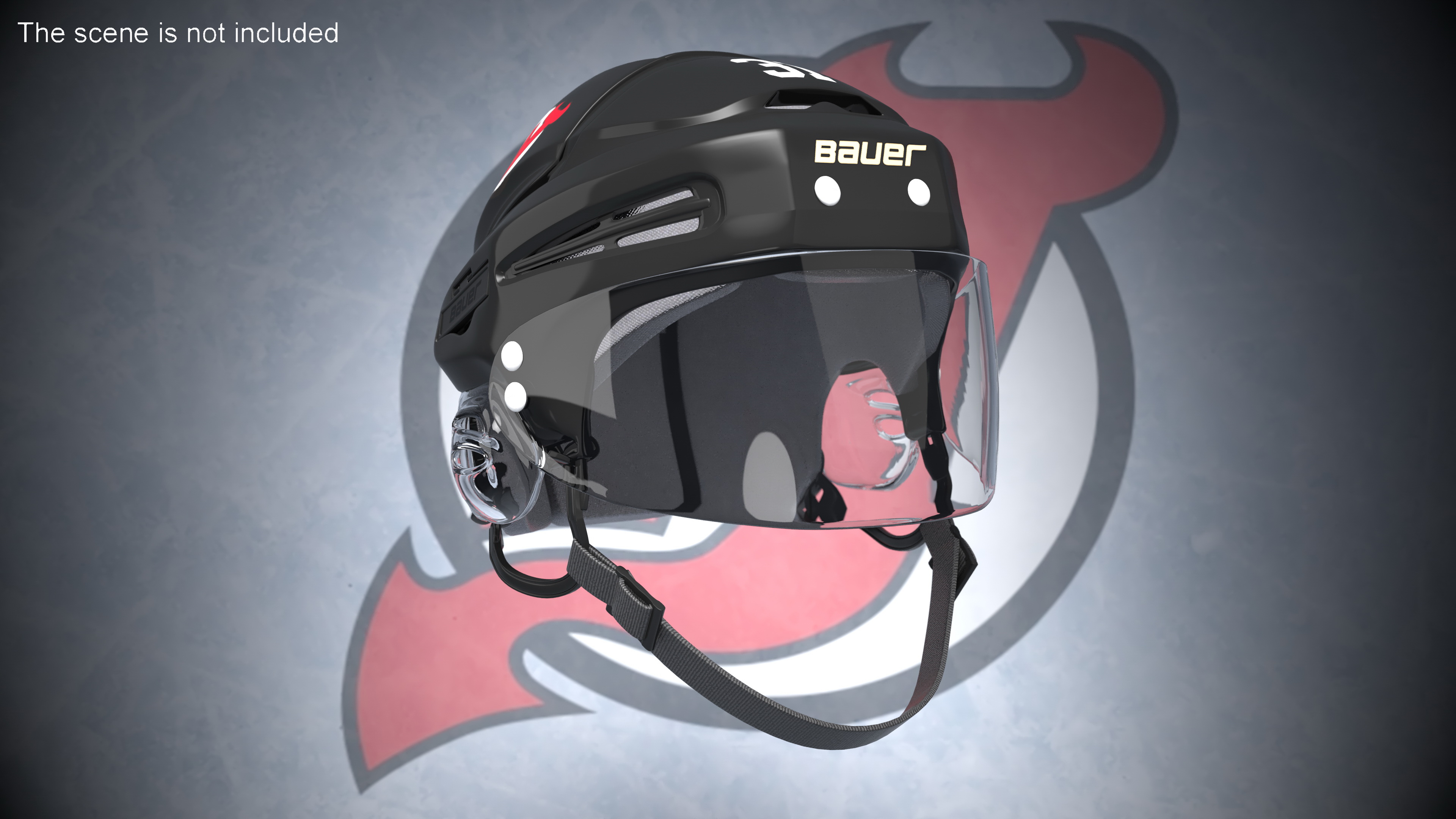 3D Hockey Helmet NJ Devils model