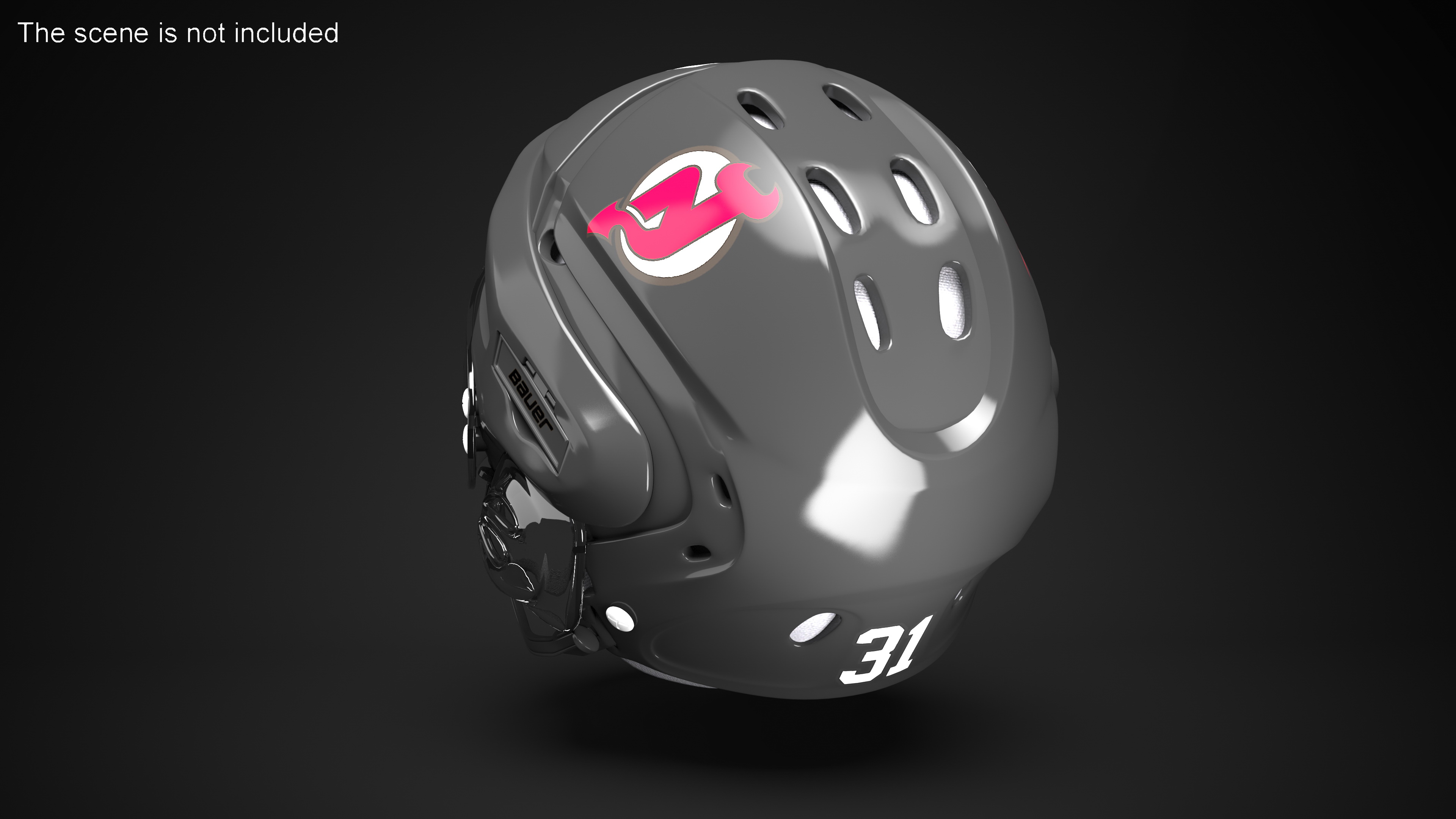 3D Hockey Helmet NJ Devils model