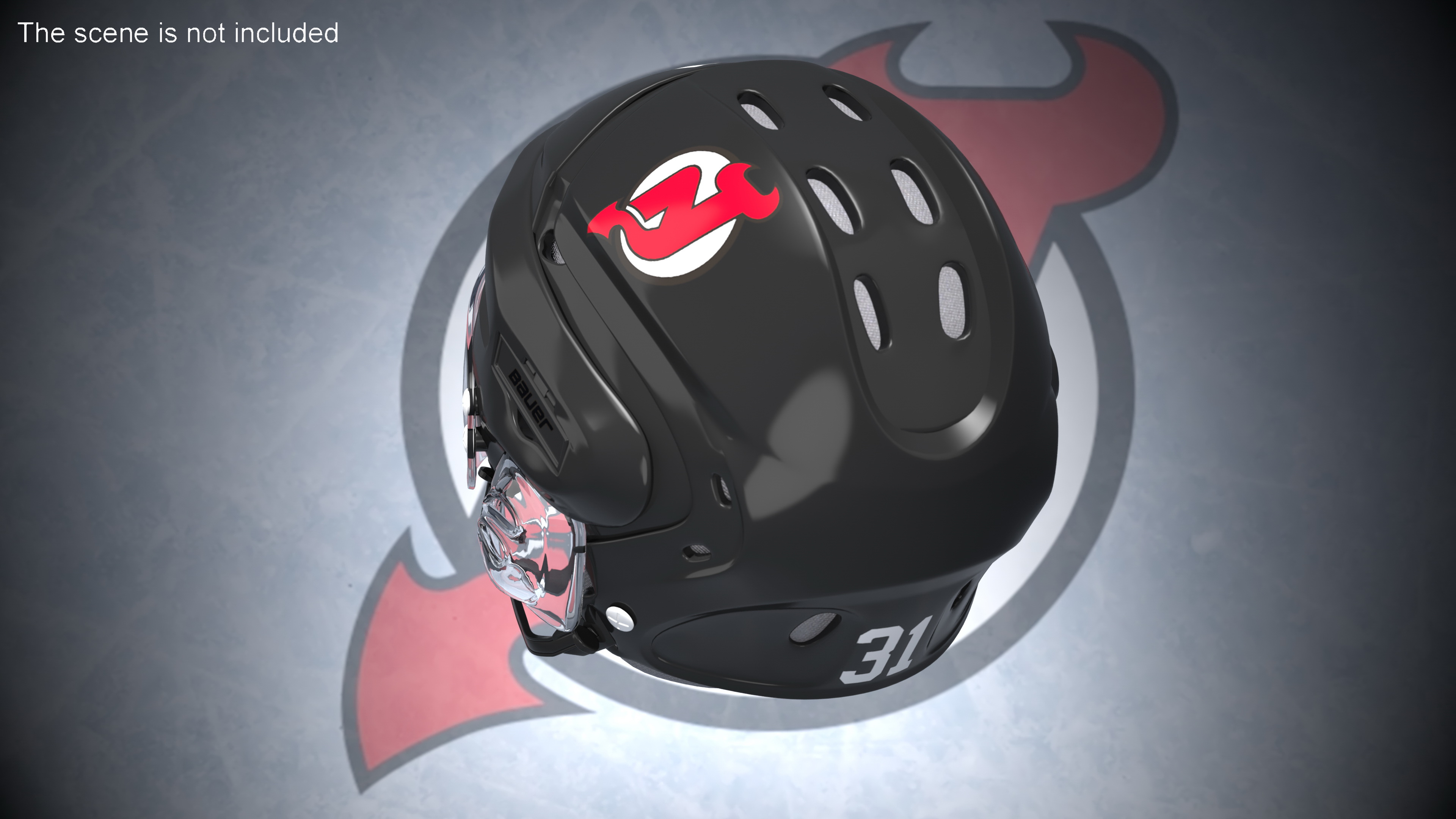 3D Hockey Helmet NJ Devils model