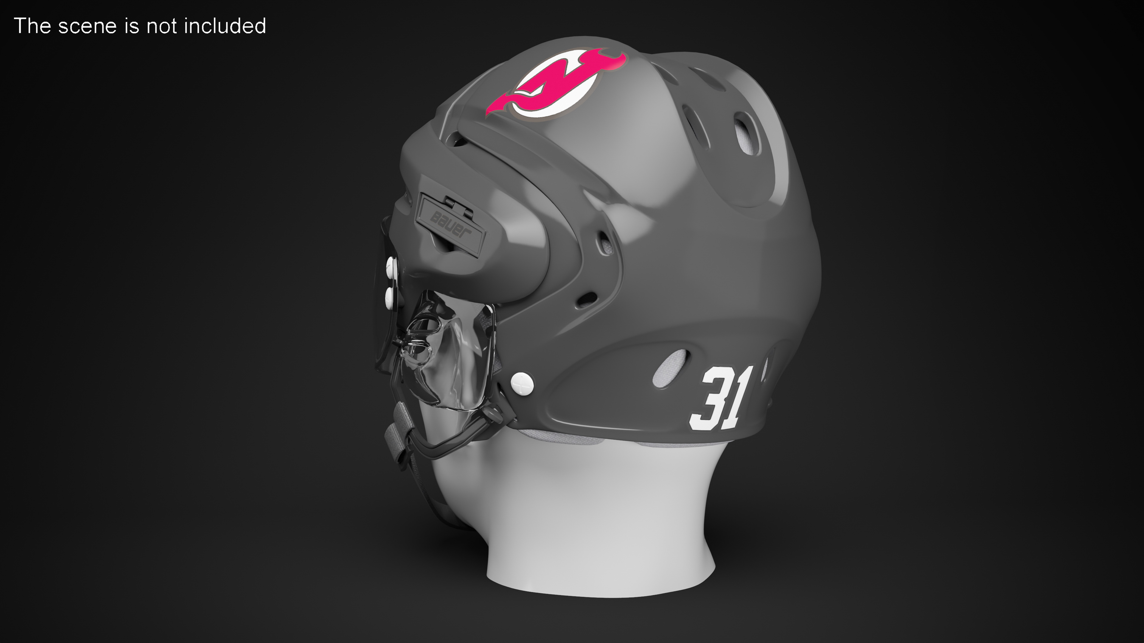 3D Hockey Helmet NJ Devils model