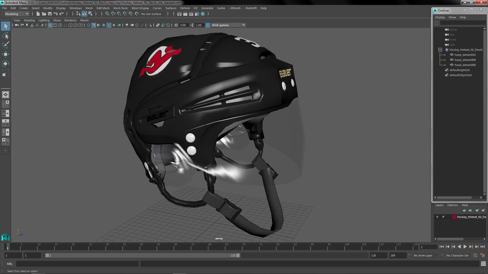 3D Hockey Helmet NJ Devils model