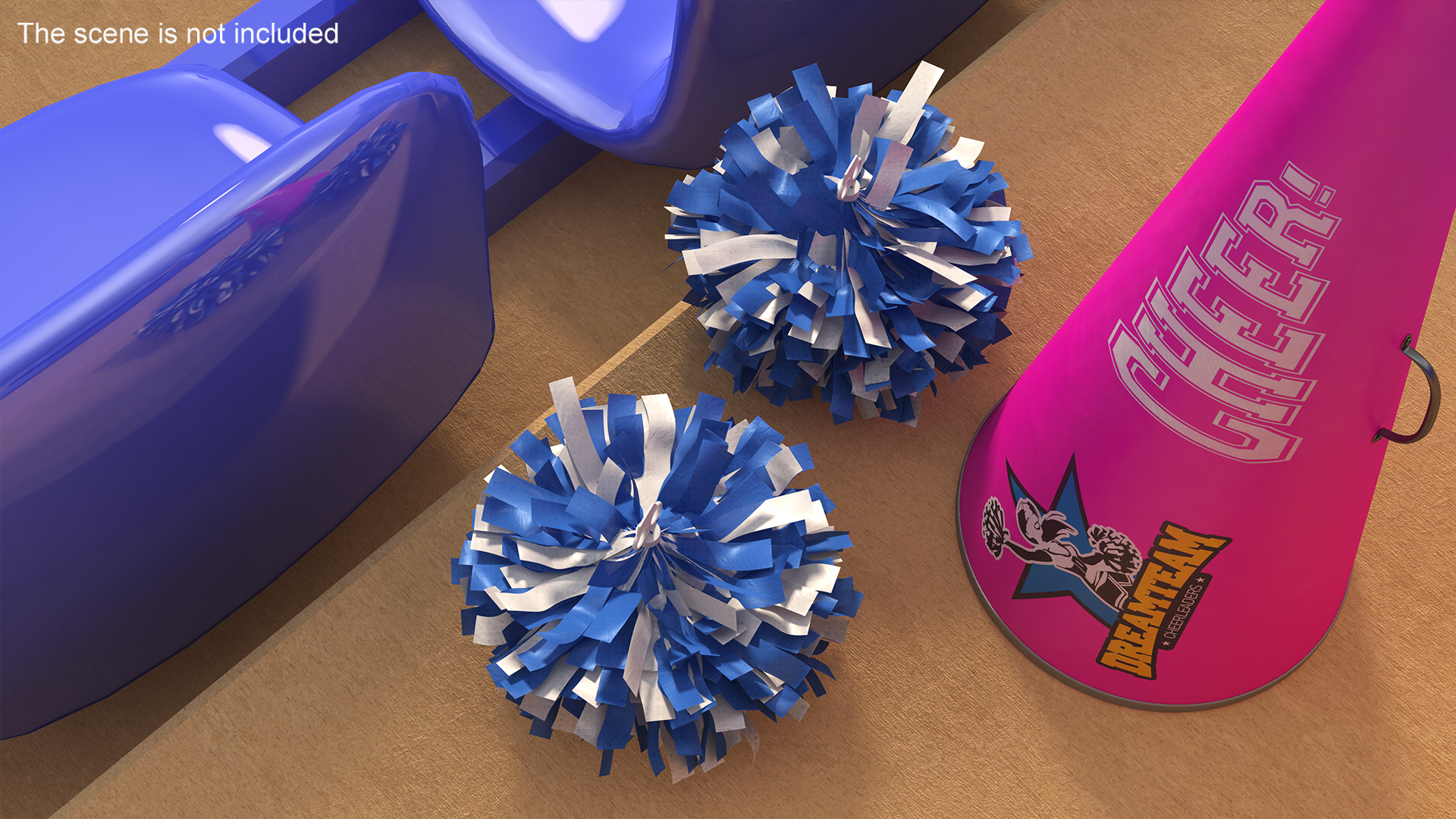 Pom Poms Blue Color 3D model