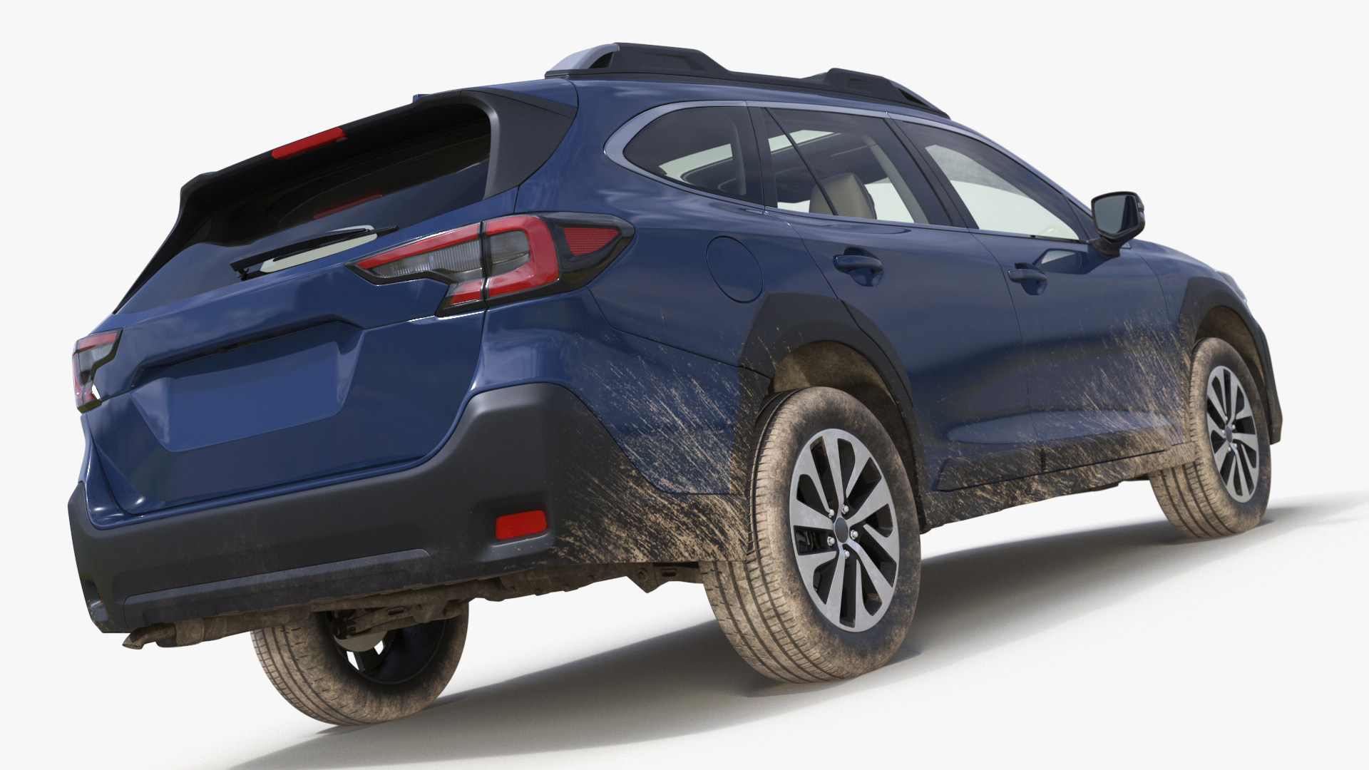 City Crossover SUV Blue Dirty 3D model