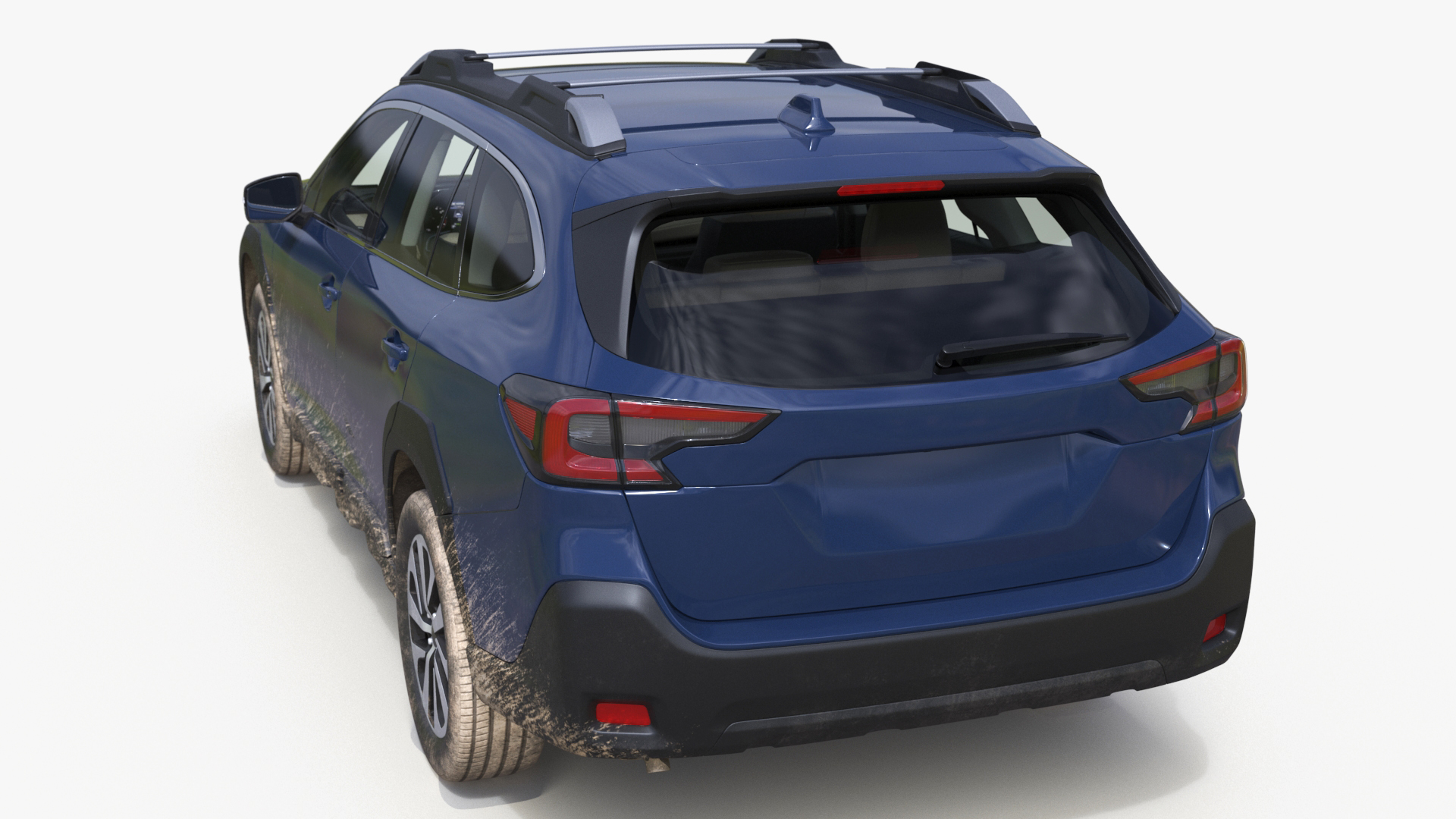 City Crossover SUV Blue Dirty 3D model