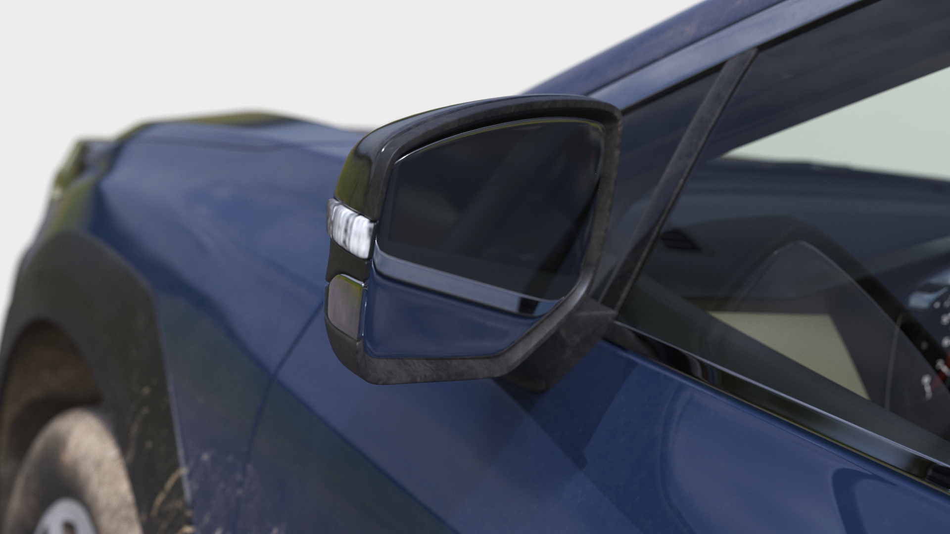 City Crossover SUV Blue Dirty 3D model