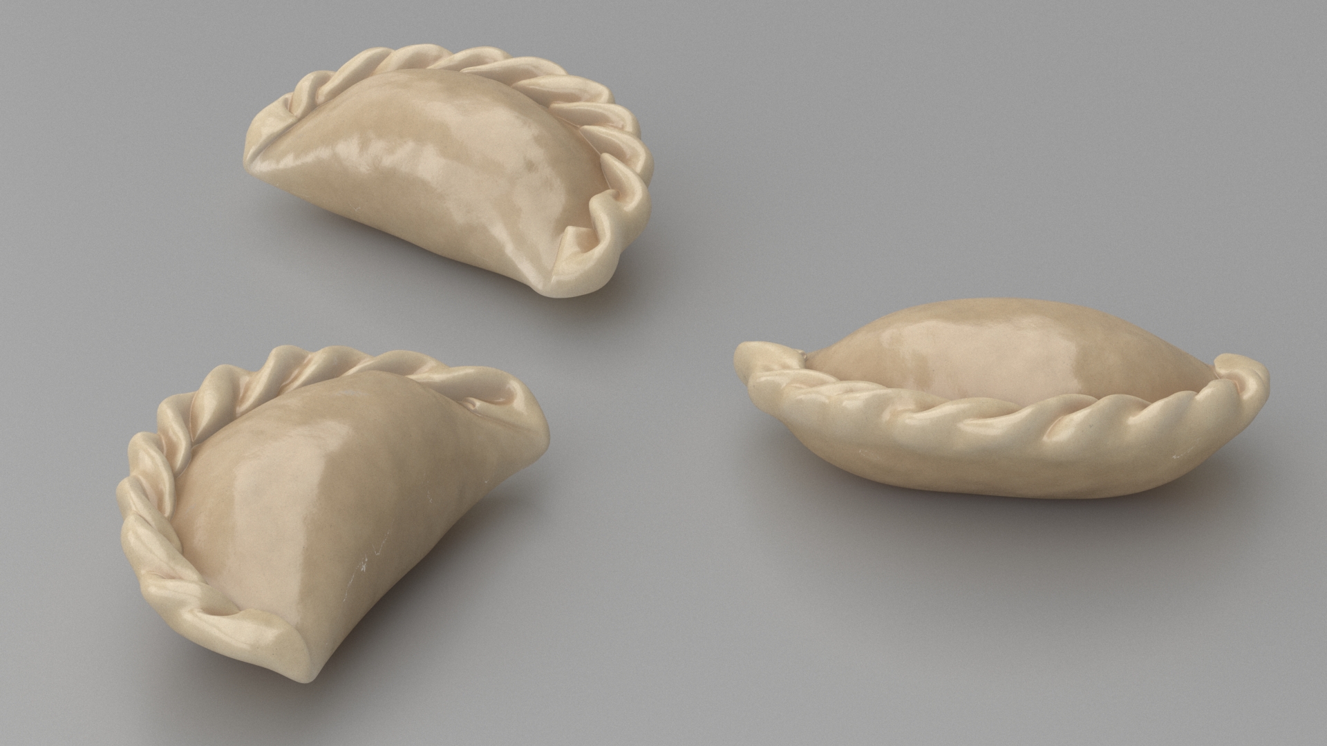 3D Pierogi Dumpling Cooked model