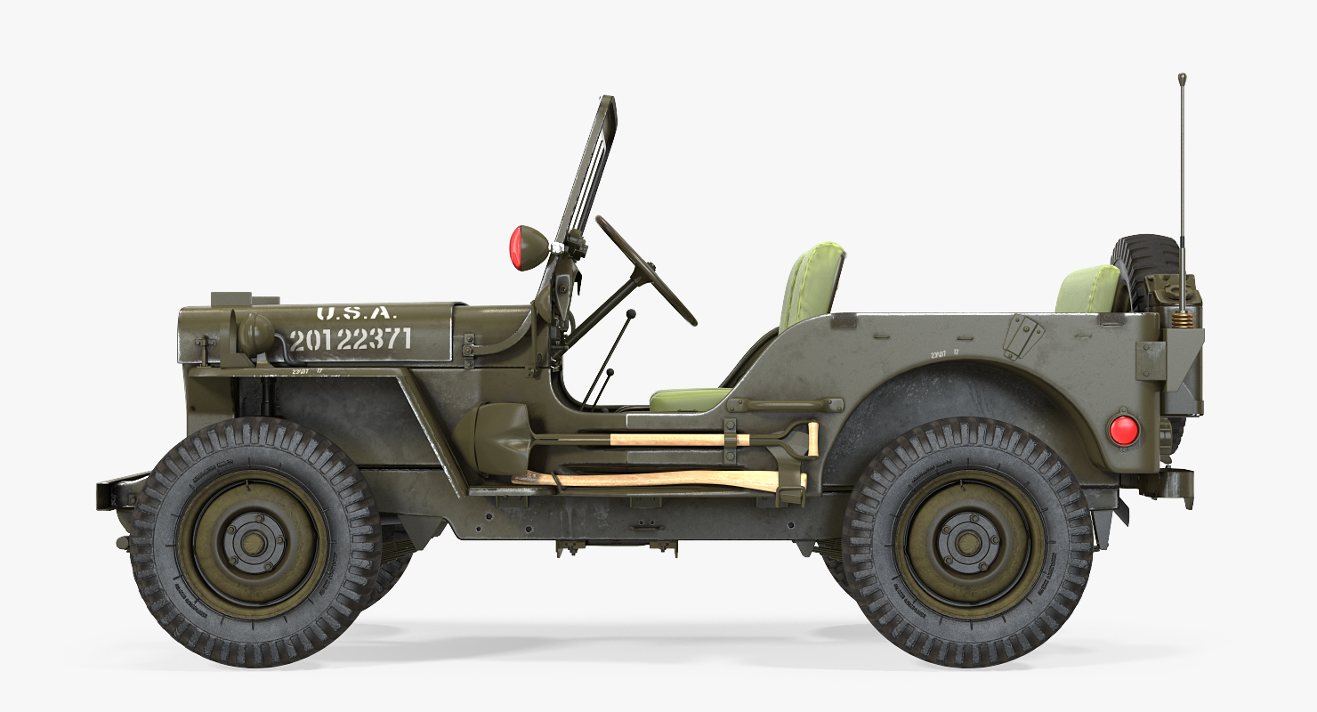 3D Jeep Willys 1944 Ambulance Rigged model