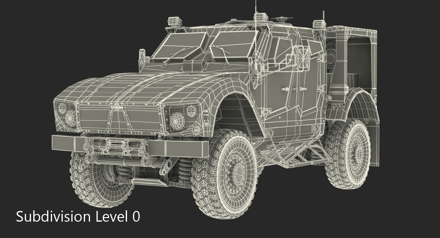 3D Oshkosh M ATV Mine Resistant Ambush Protected Vehicle model