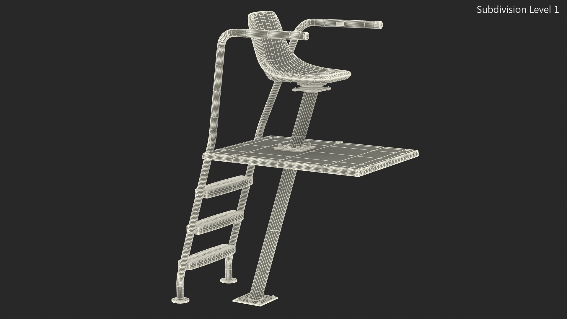 Swimming Pool Lifeguard Chair 3D model