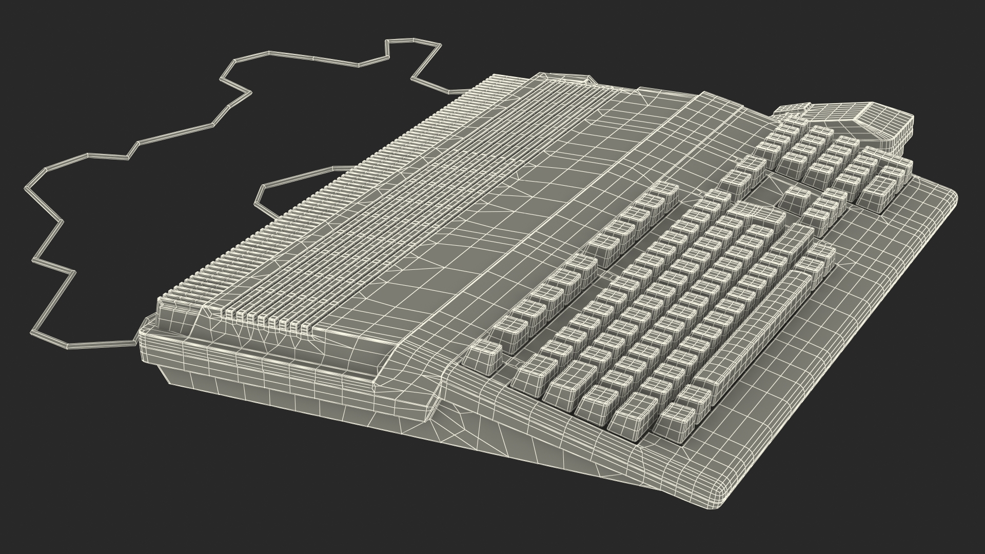 3D Old Home Computer Keyboard