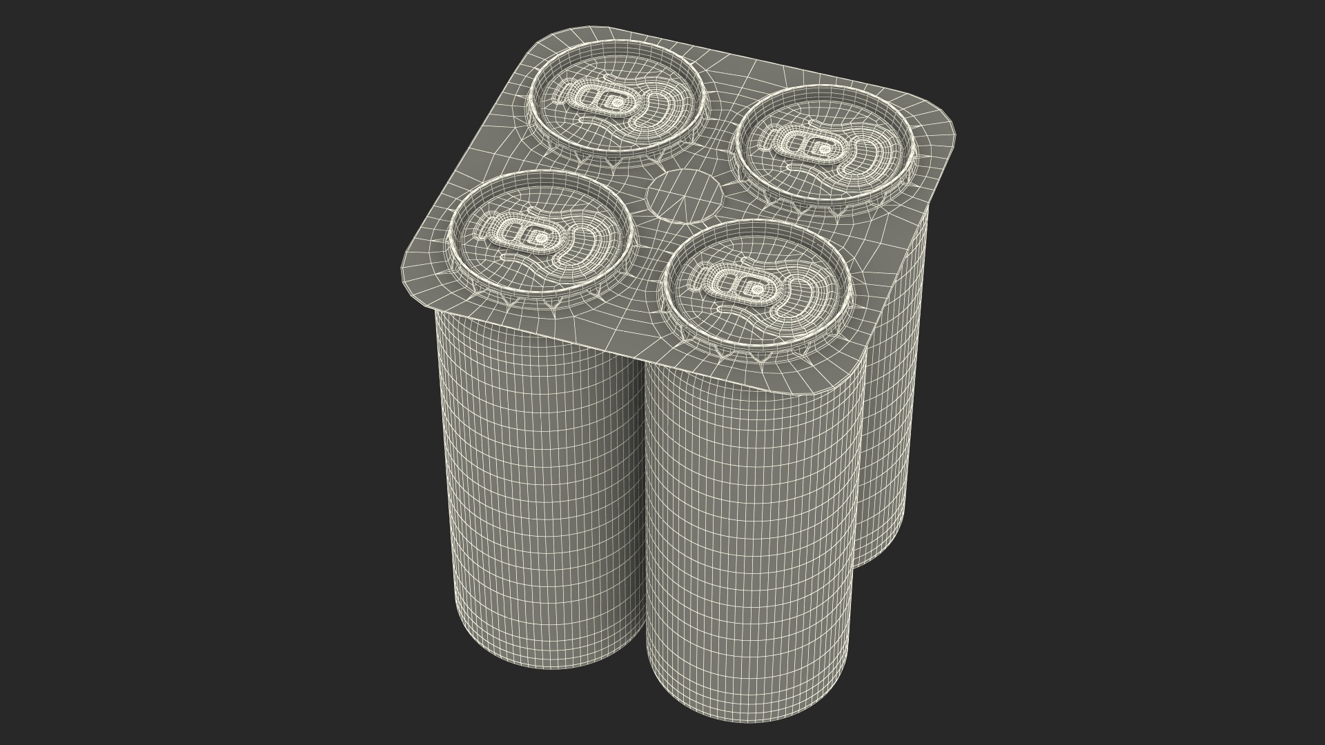 Paperboard 4 Pack Beer Can Carrier 3D model