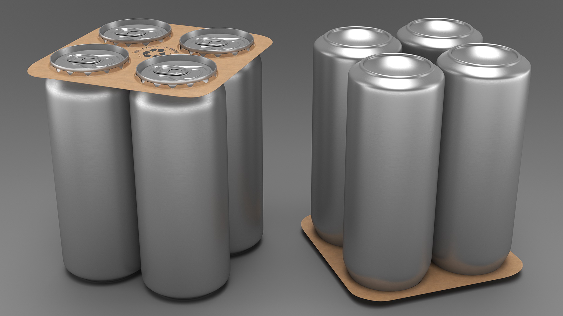 Paperboard 4 Pack Beer Can Carrier 3D model