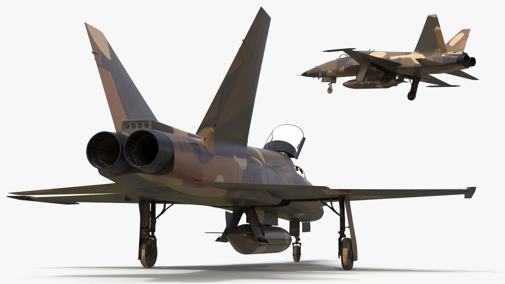 Sand Camouflaged Military Fighter Jet 3D