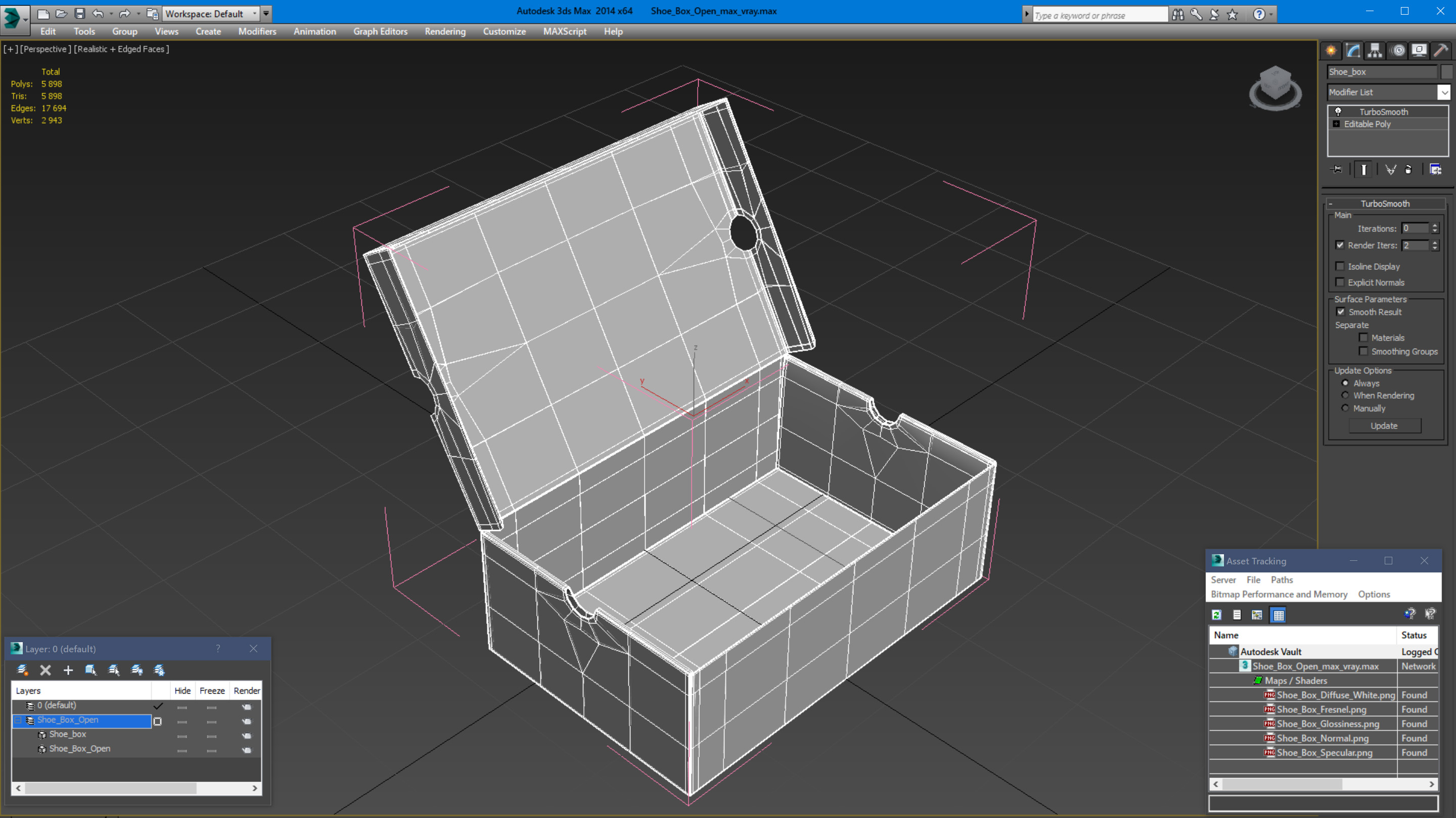 3D Shoe Box Open model