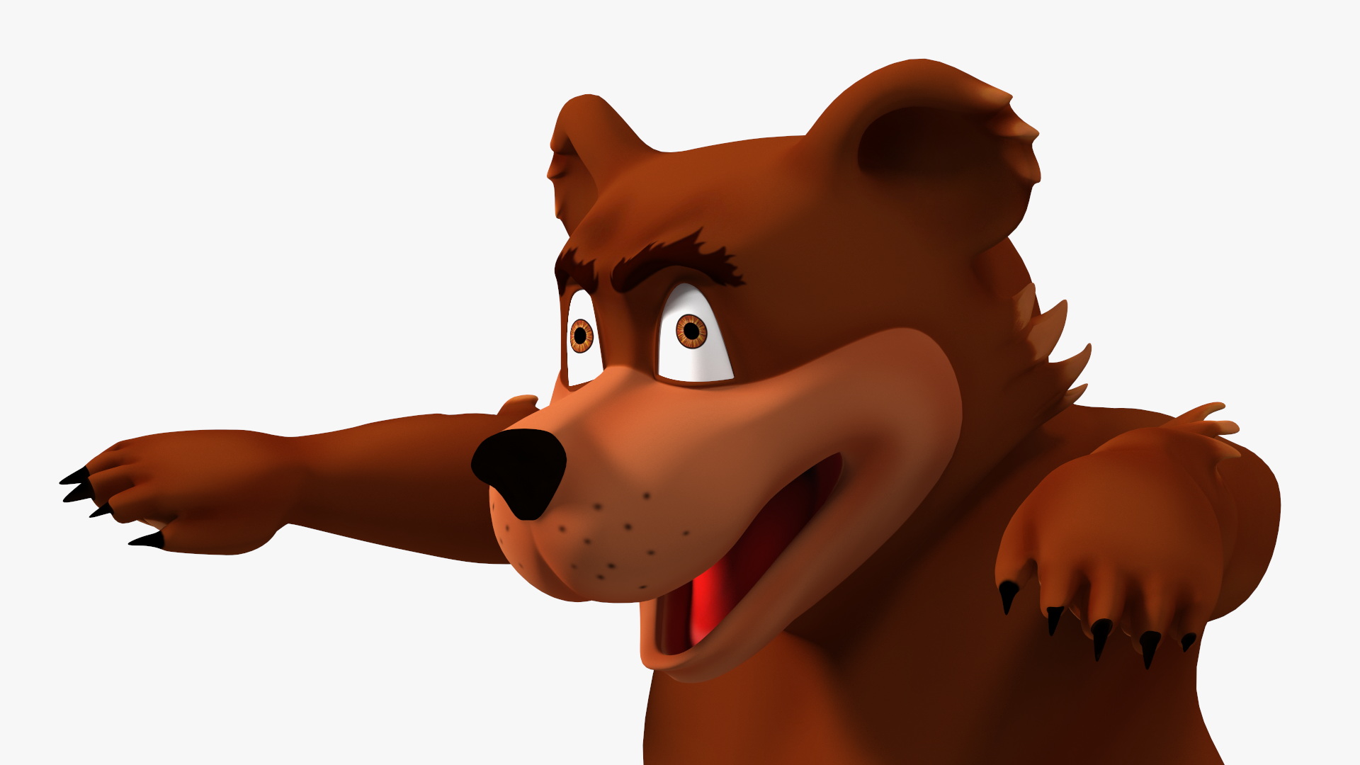 Funny Brown Bear Rigged for Cinema 4D 3D