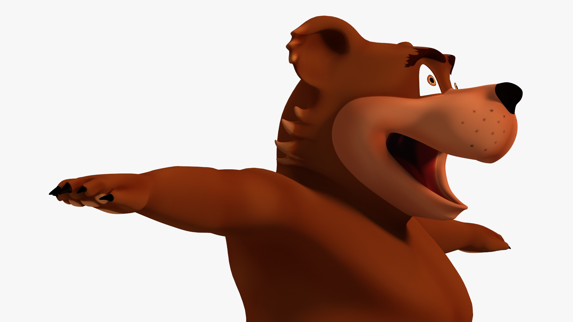 Funny Brown Bear Rigged for Cinema 4D 3D