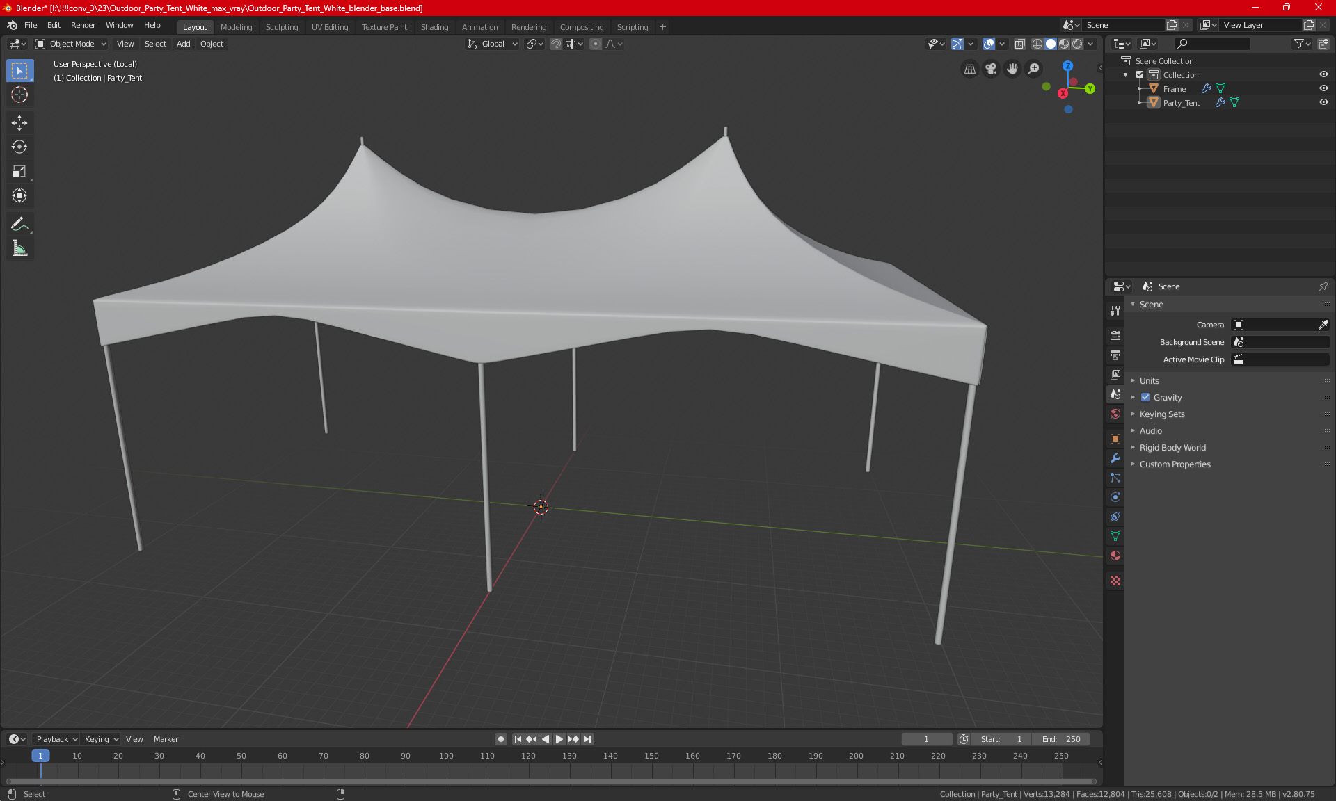 Wedding Tent Blue 3D