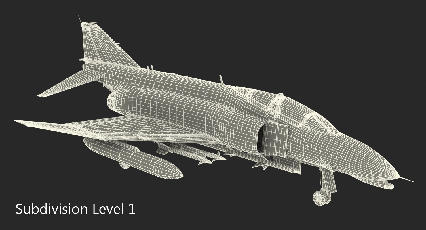 F 4E Kurnass Israeli Air Force Rigged 3D