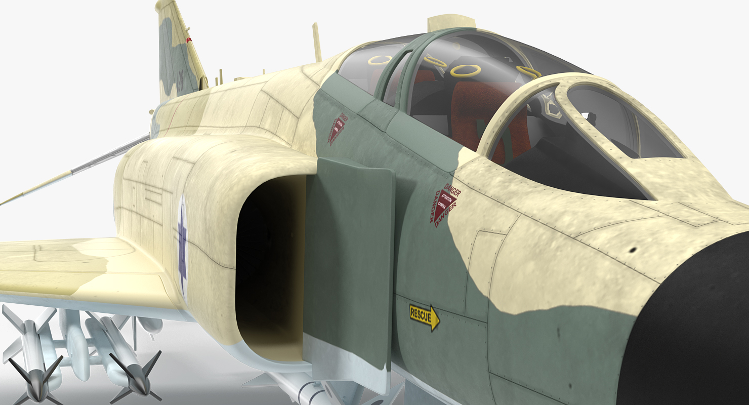 F 4E Kurnass Israeli Air Force Rigged 3D