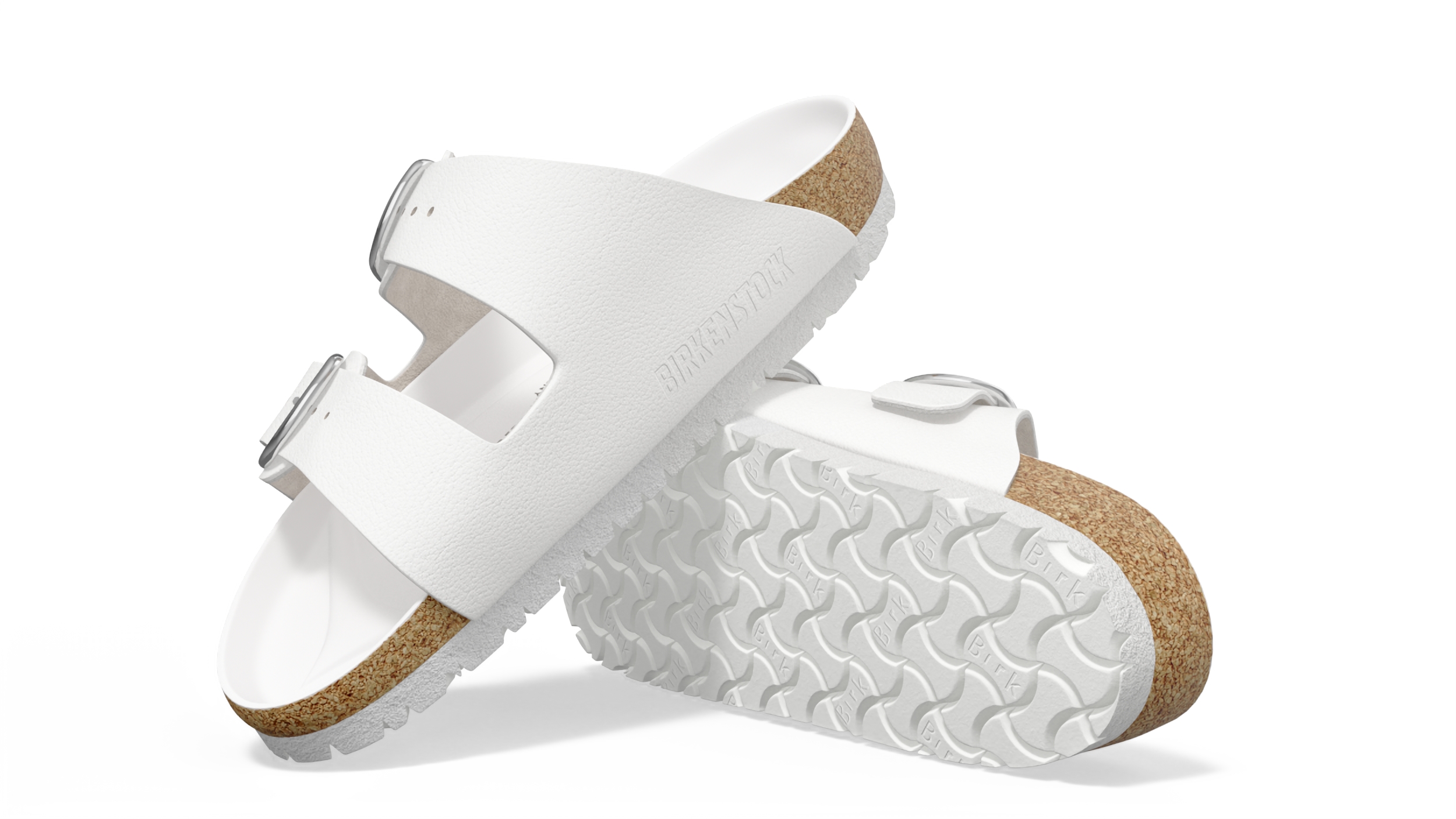 Woman Soft Footbed Sandals White 3D