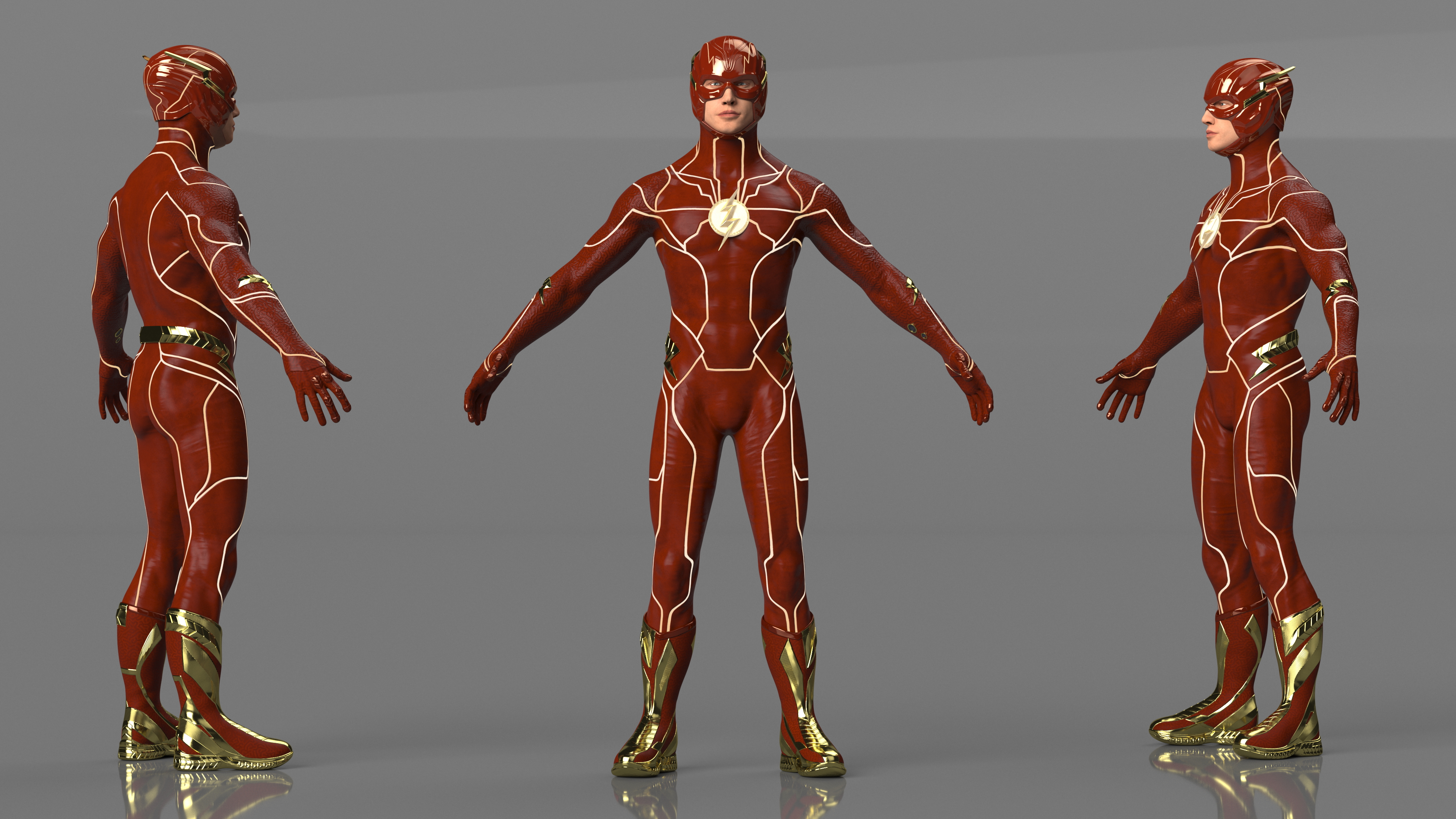 3D model DC Character Flash Rigged