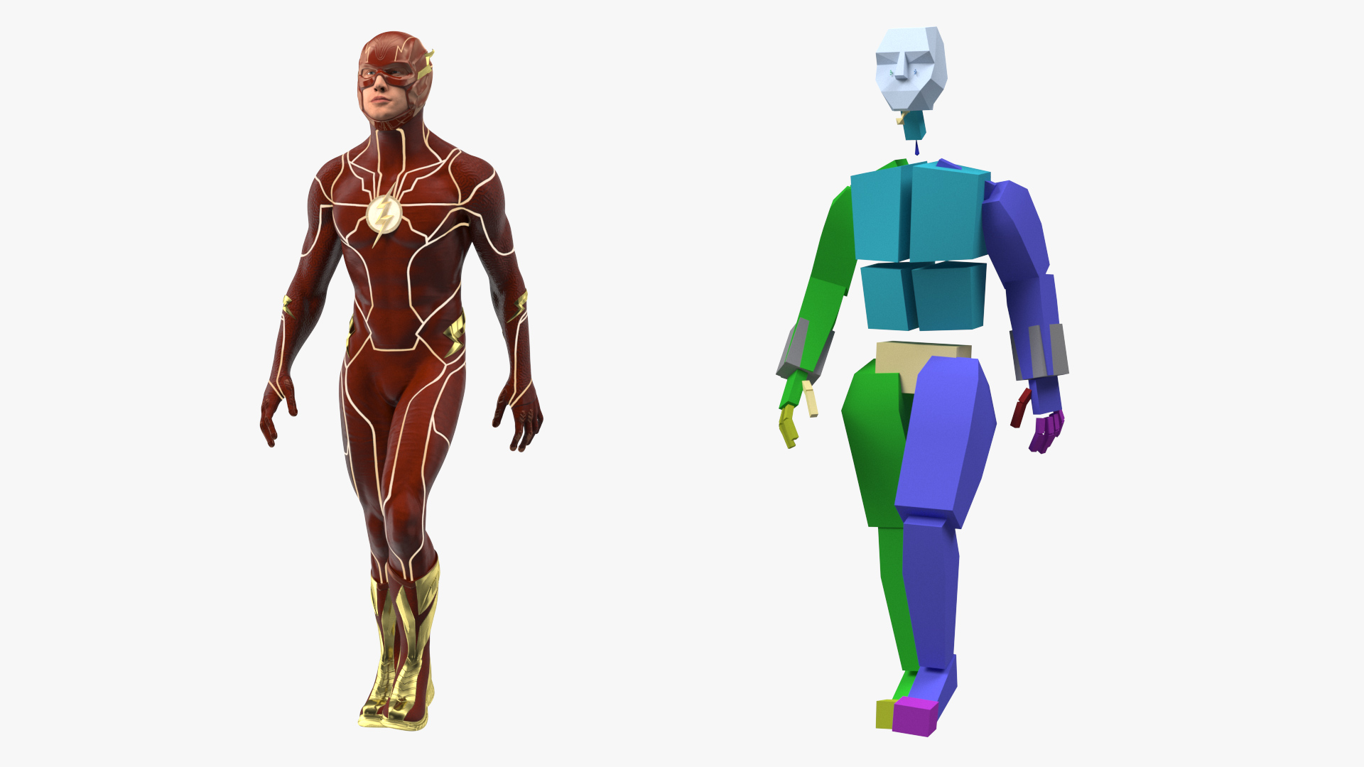 3D model DC Character Flash Rigged