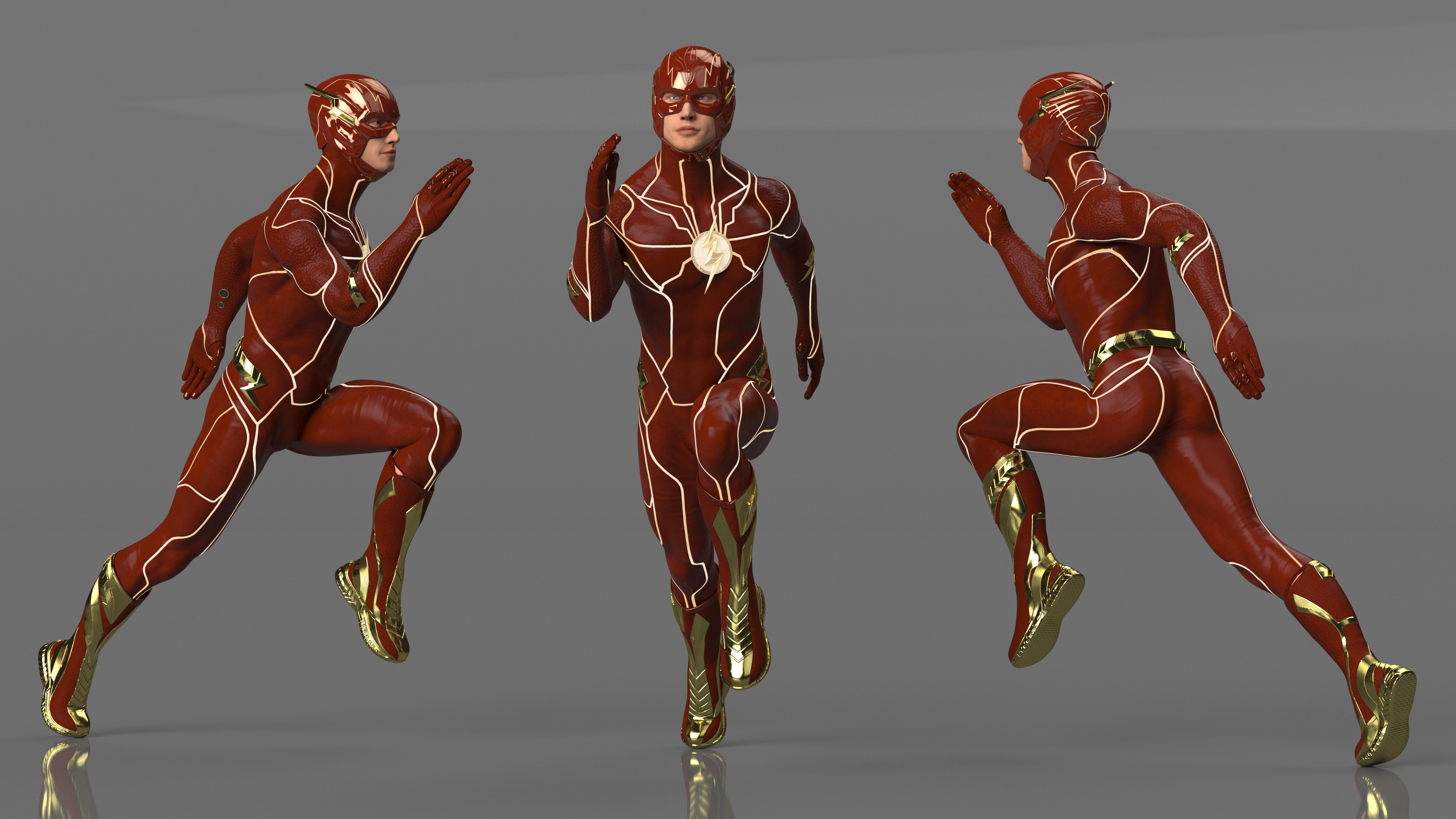 3D model DC Character Flash Rigged